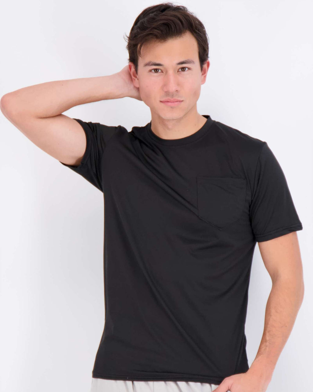 4 Pack: Mens Dry-Fit Active Pocket Short Sleeve Crew T-Shirts (Available in Big & Tall)