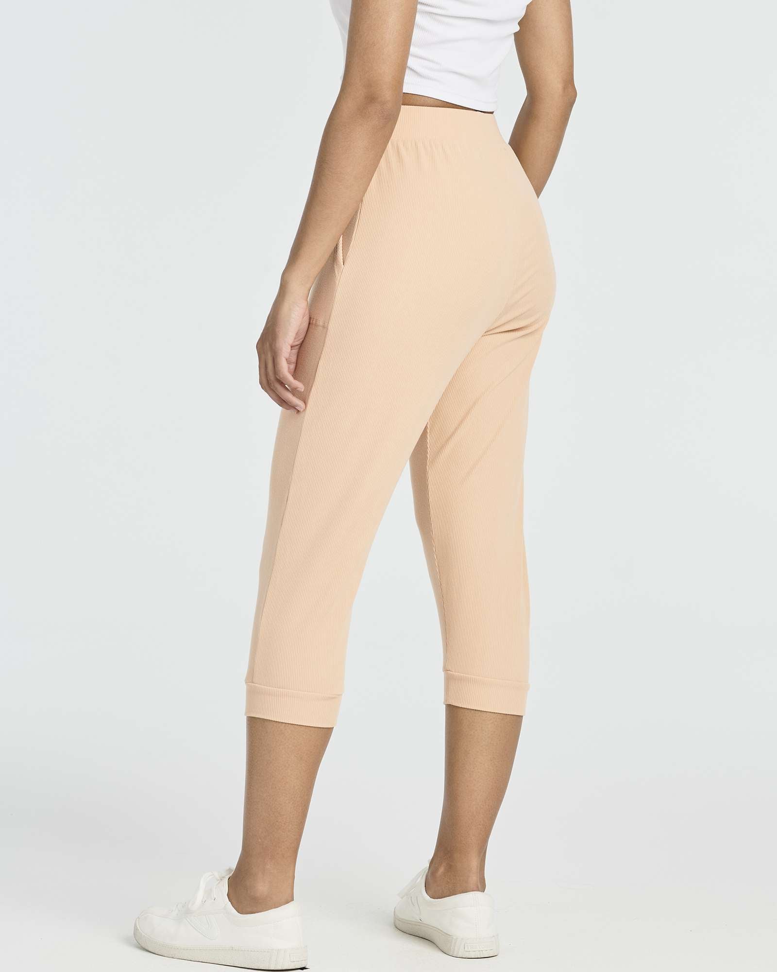 3 Pack: Women's Ribbed Capri Jogger Lounge Sweatpants