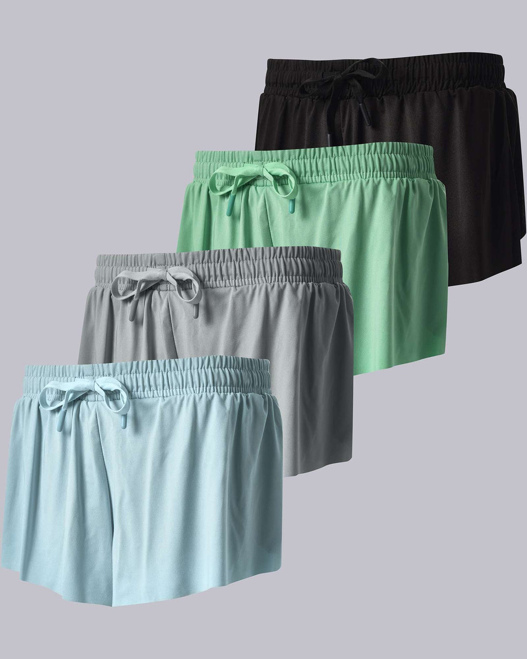 4 Pack: Girls 2-in-1 Flowy Shorts with Spandex Liner Youth Butterfly Skirts - Athletic Dance