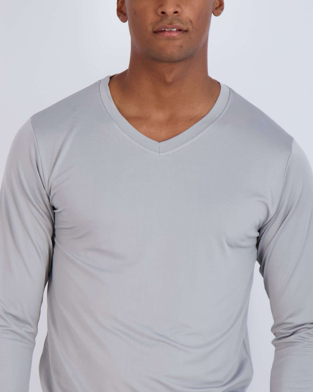 4 Pack: Mens V-Neck Long Sleeve Dry Fit T-Shirt