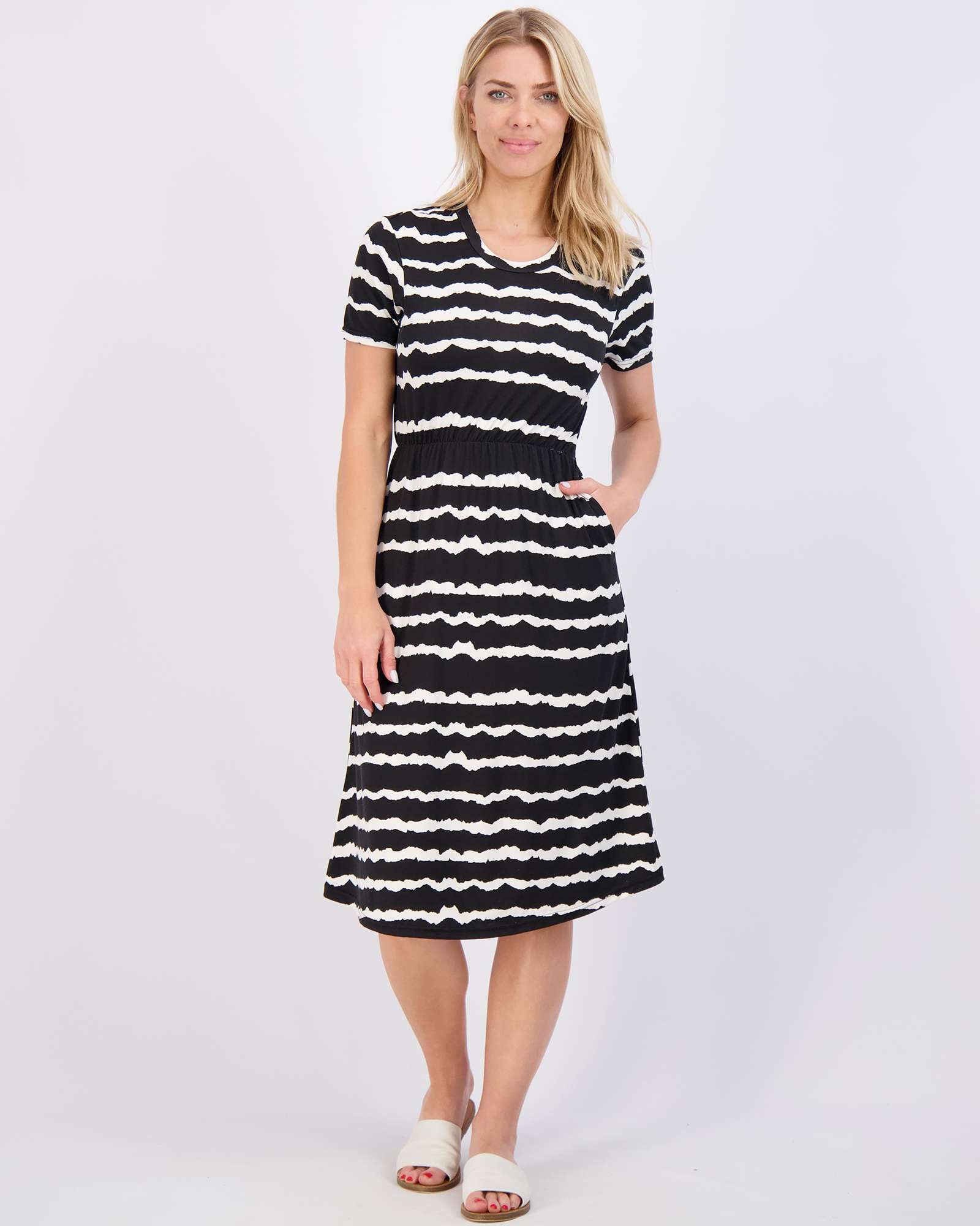 3 Pack: Women's Midi Short Sleeve Soft T-Shirt Dress (Available in Plus Size)