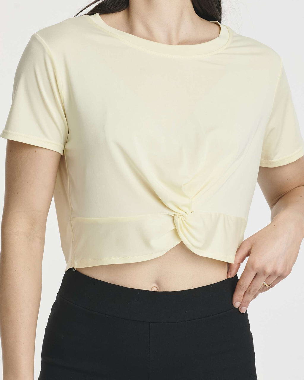5 Pack: Women's Short Sleeve Twist Front Crop Top