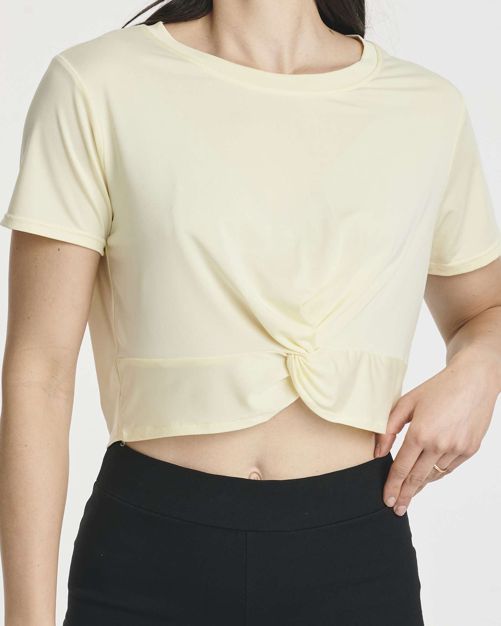 5 Pack: Women's Short Sleeve Twist Front Crop Top