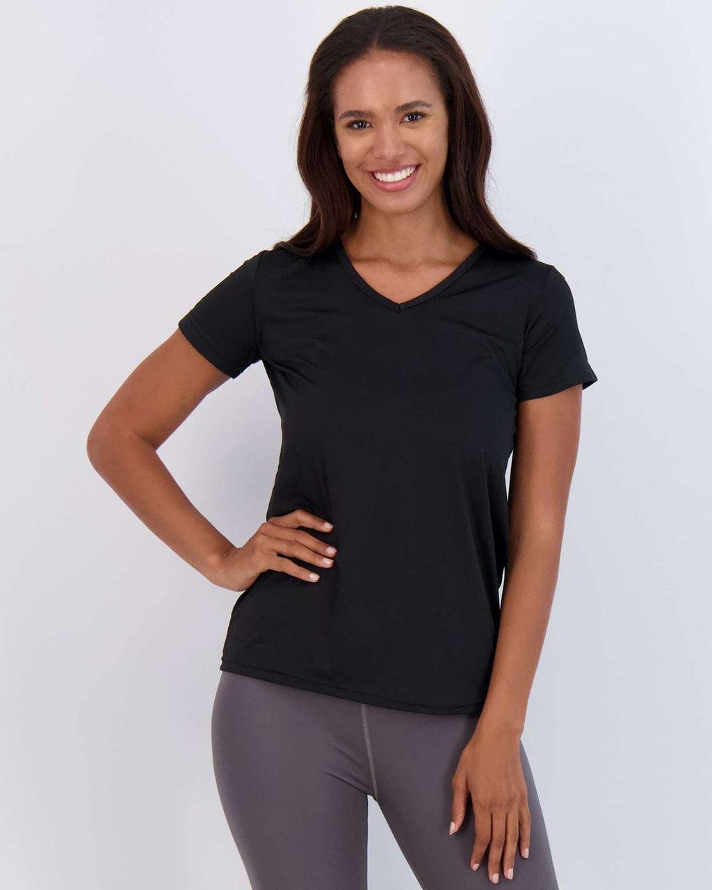 5 Pack: Womens Short Sleeve Dry-Fit V-Neck T-Shirt