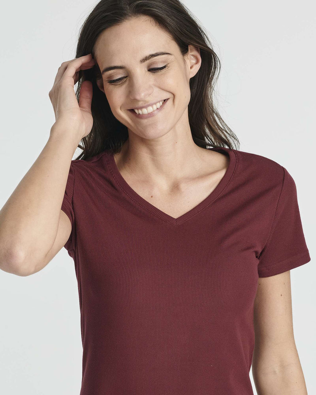 3 Pack: Women's Ribbed Knit Short-Sleeve V-Neck Swing Dress