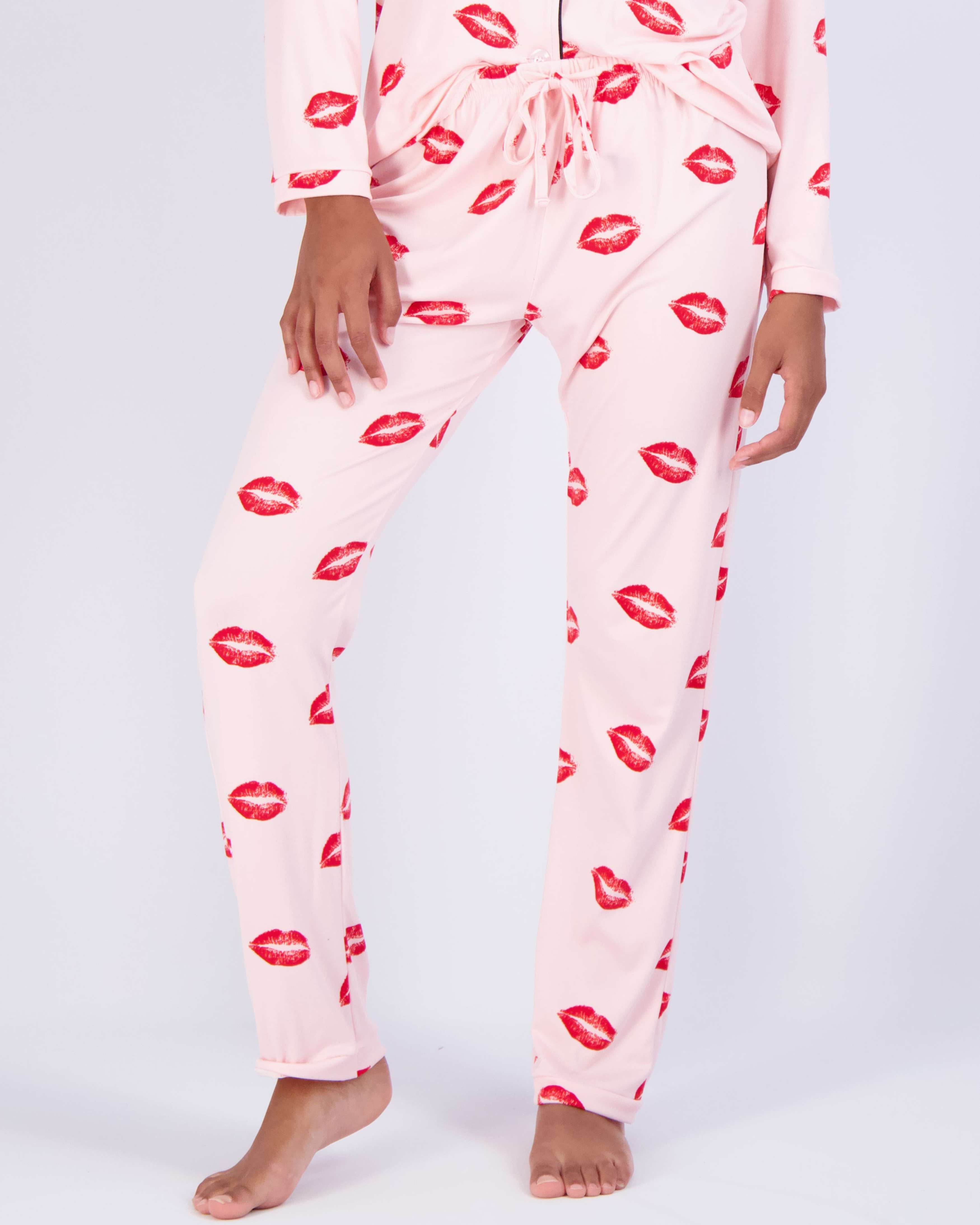 4 Piece: Women’s Long Sleeve Button Down Pajama Set