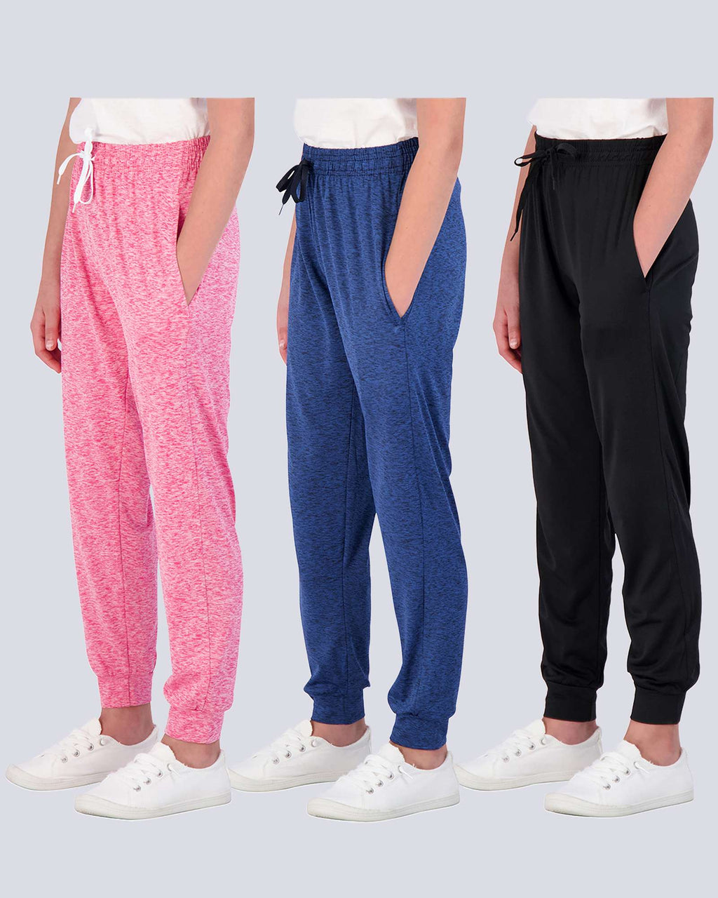 3 Pack: Girls Dry-Fit Active Jogger Sweatpants