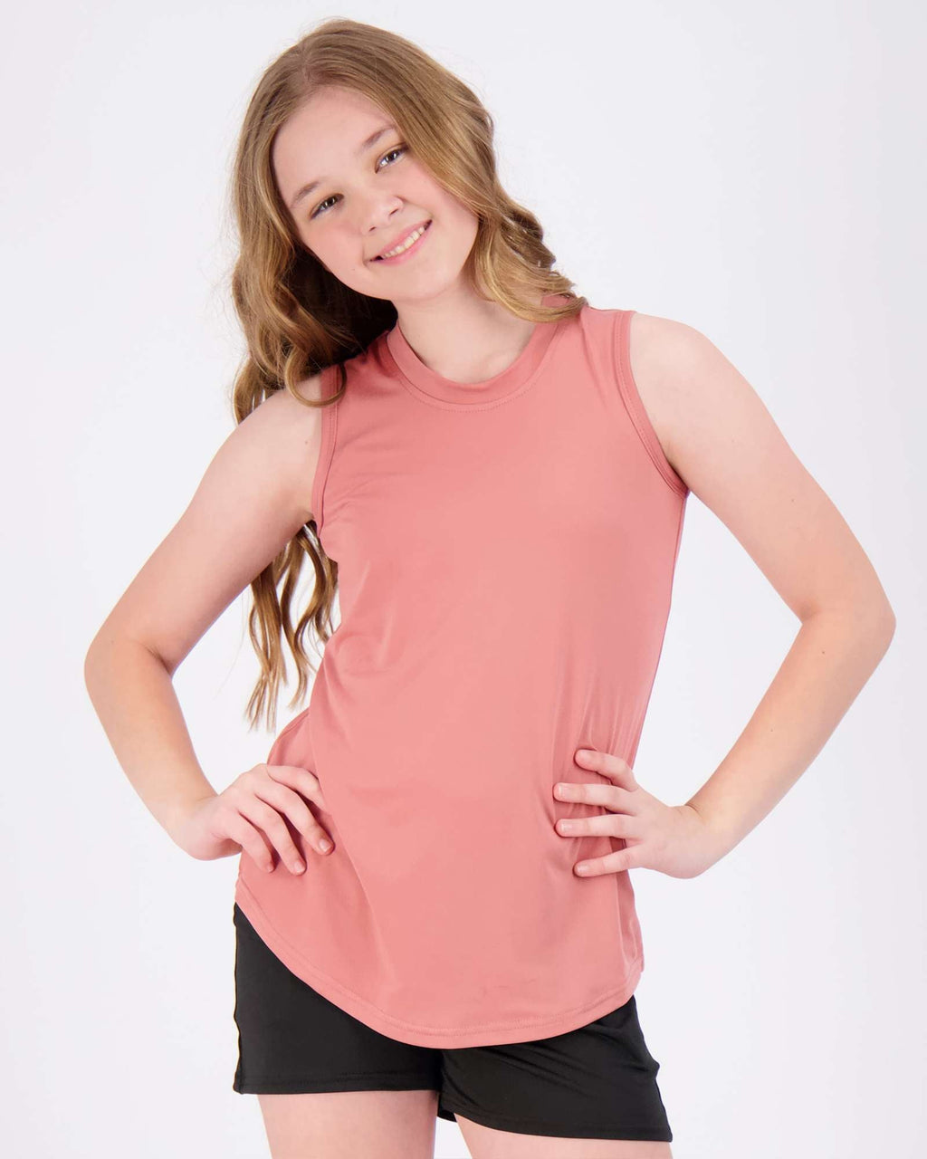 4 Pack: Girls Active Dry Fit Performance Tank Top