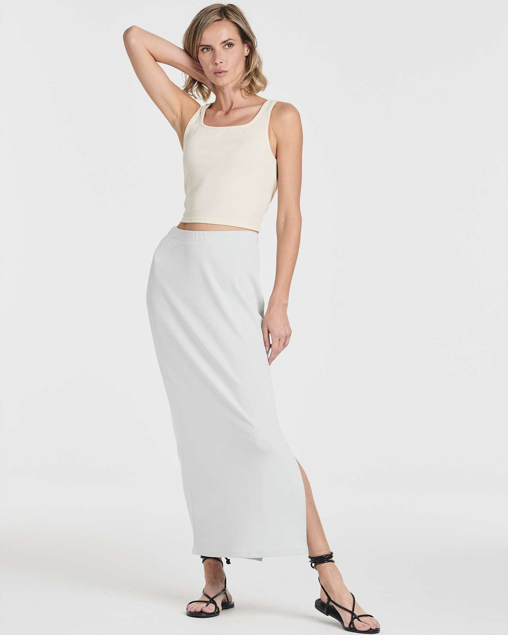 3 Pack: Women's Ribbed High Waisted Maxi Skirt