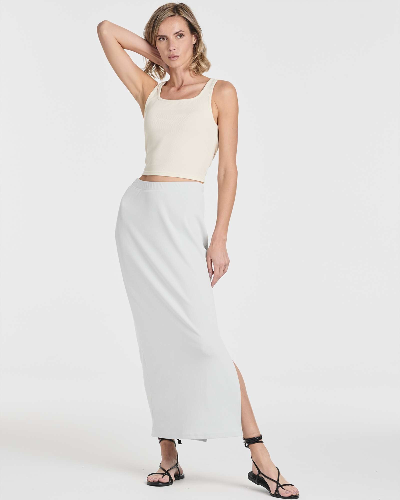 3 Pack: Women's Ribbed High Waisted Maxi Skirt
