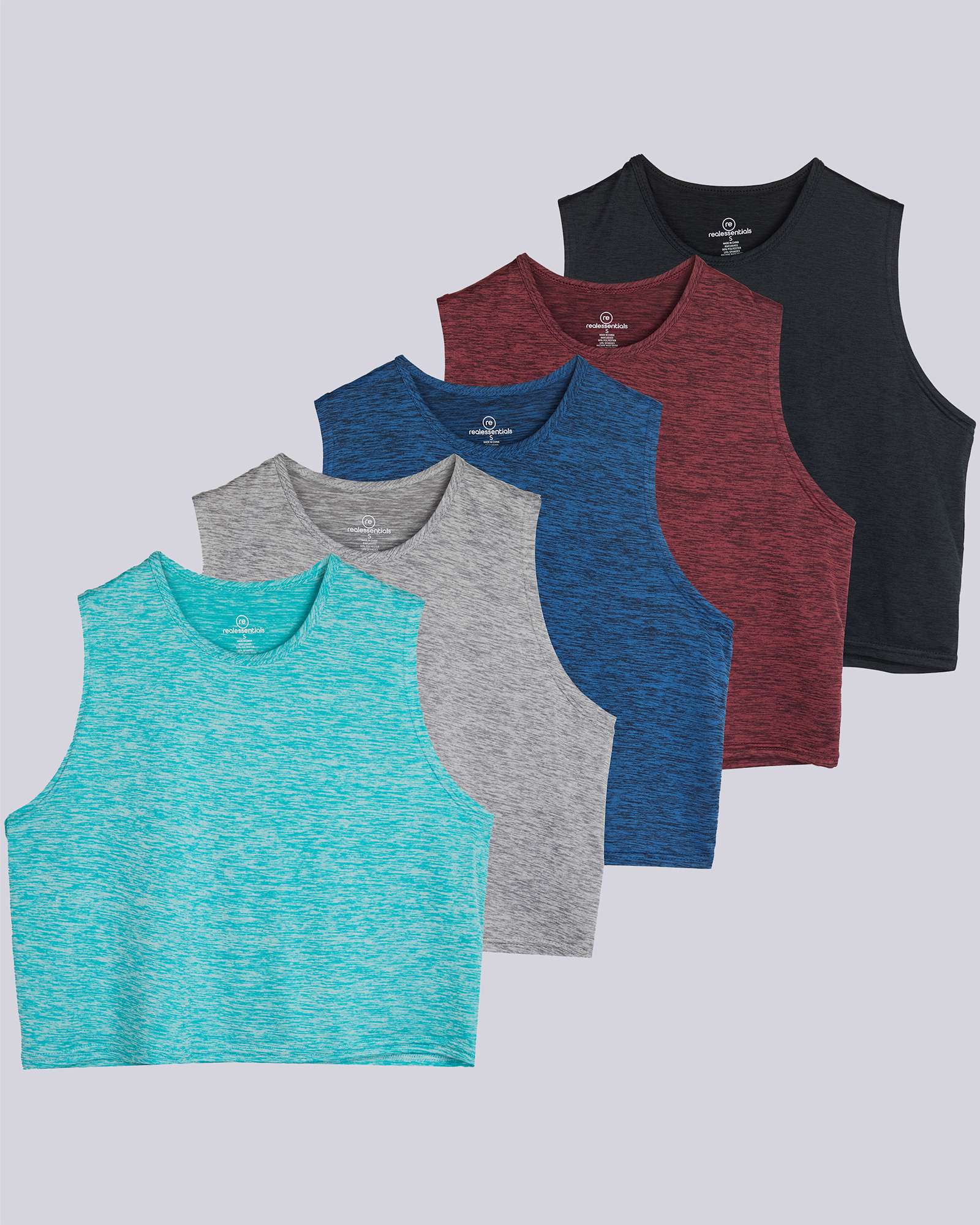 5 Pack: Women's Dry Fit Crop Tank Top
