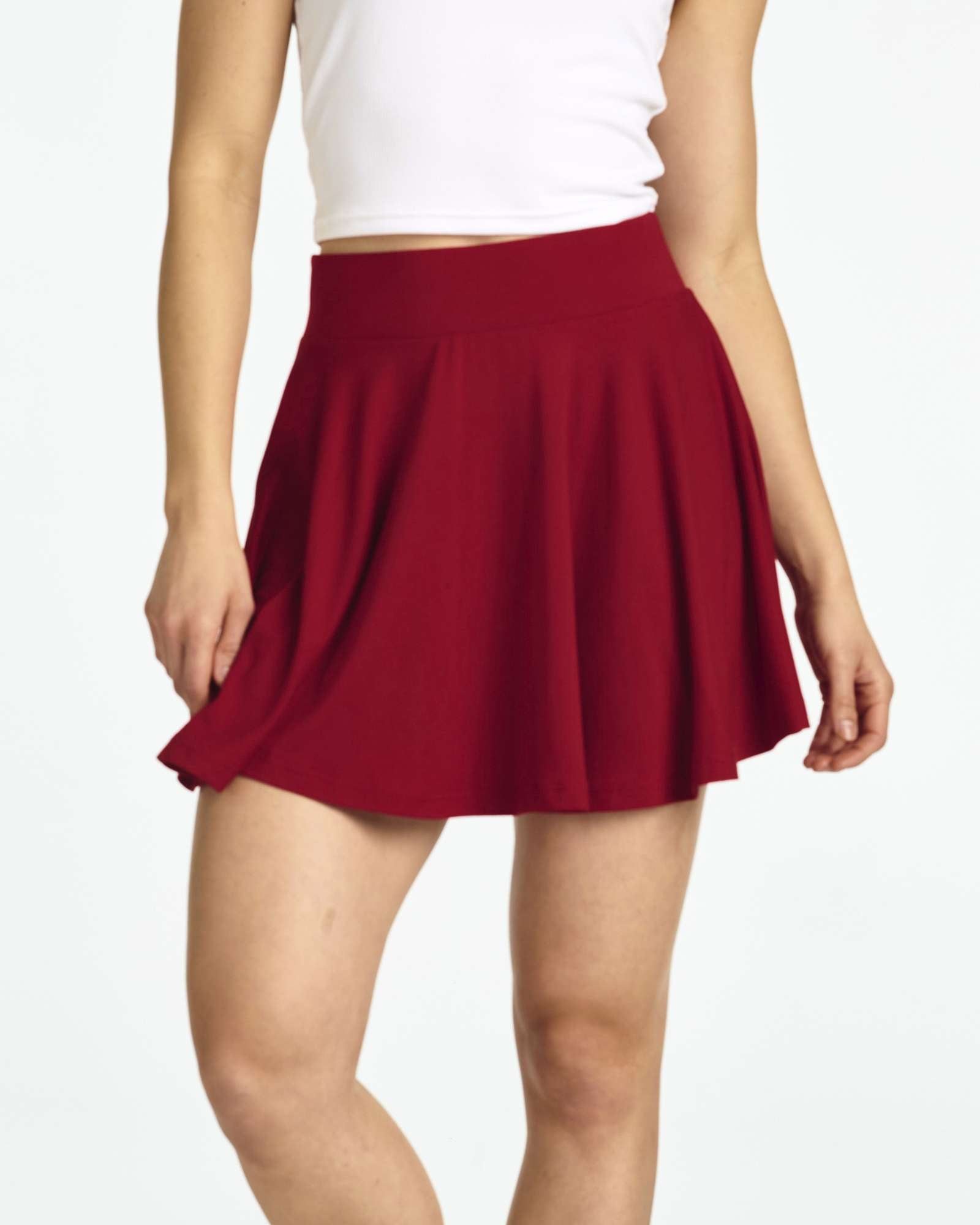 4 Pack: Women's Soft Casual Pleated Mini Skirt