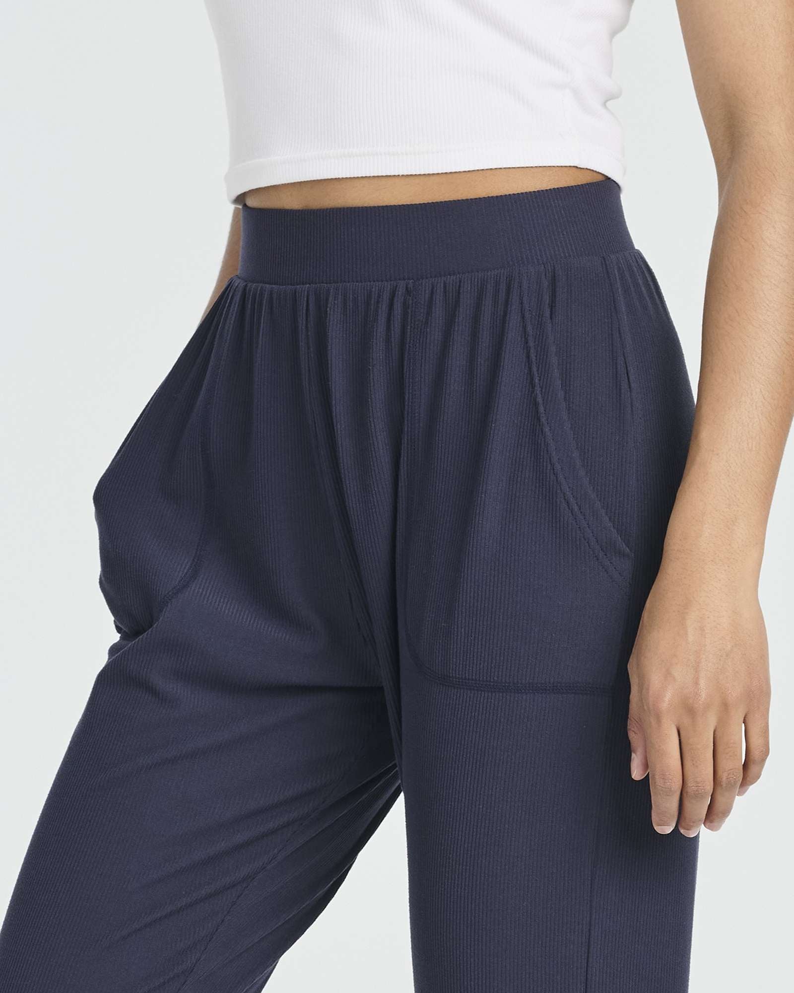 3 Pack: Women's Ribbed Capri Jogger Lounge Sweatpants