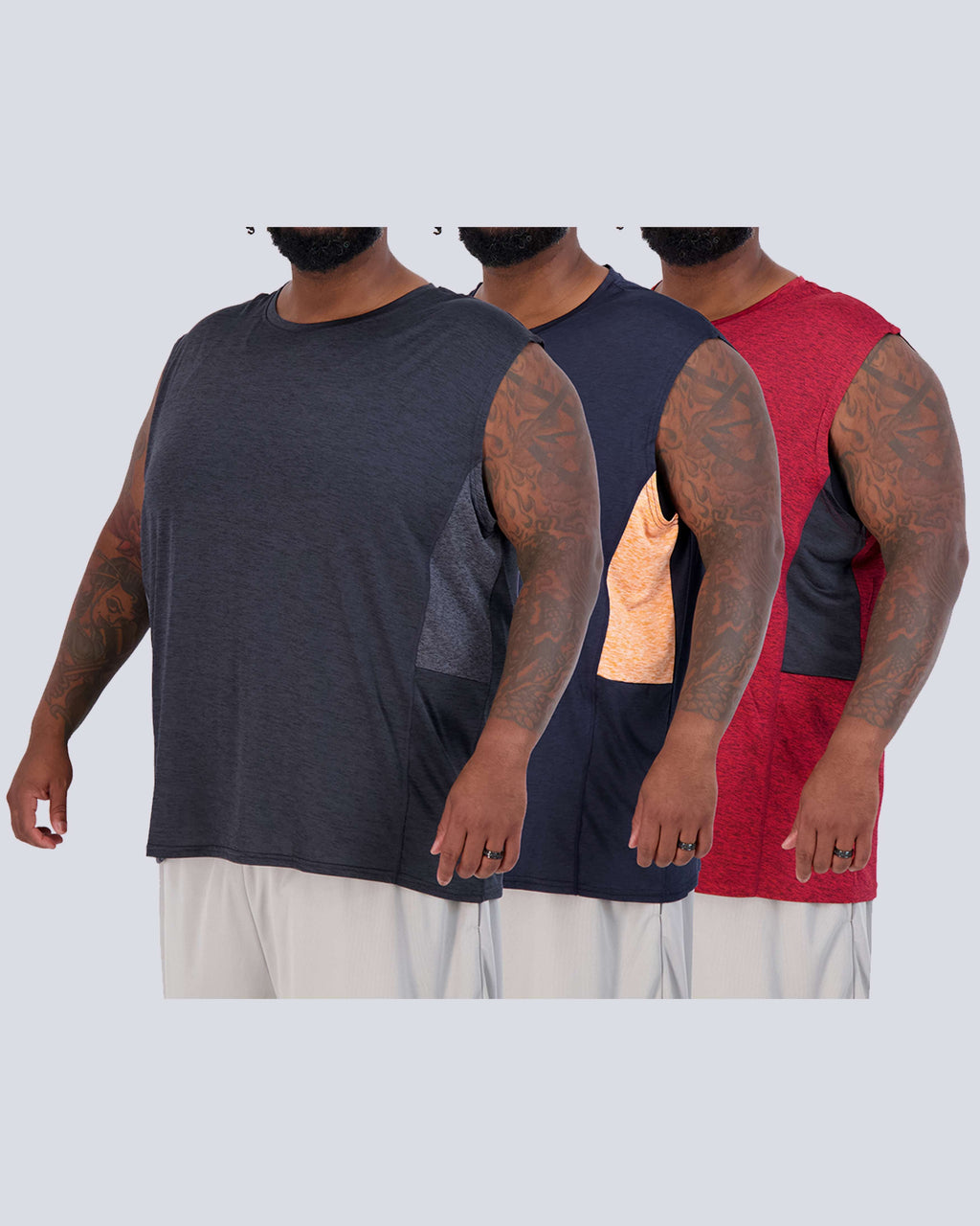 3 Pack: Mens Dry-Fit Active Tech Tank Top