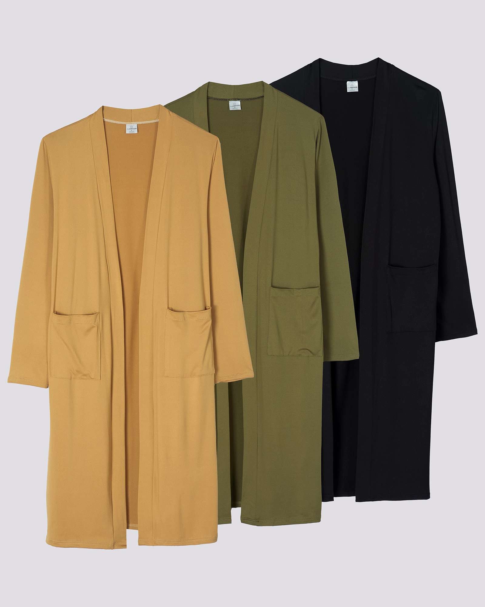 3 Pack: Women's Long Sleeve Open-Front Cardigan