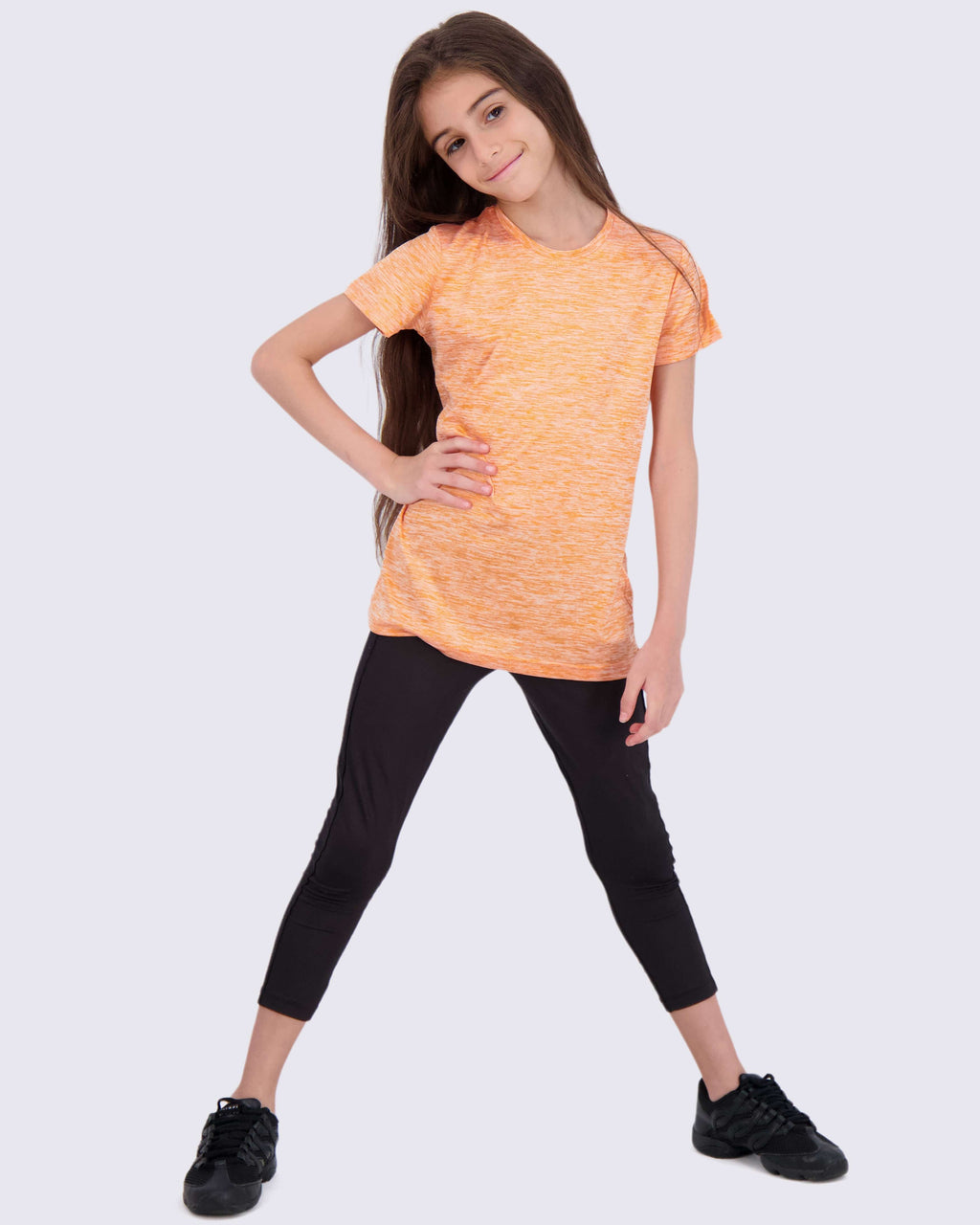 4 Pack: Girls Short Sleeve Dry-Fit Crew Neck Active T-Shirt