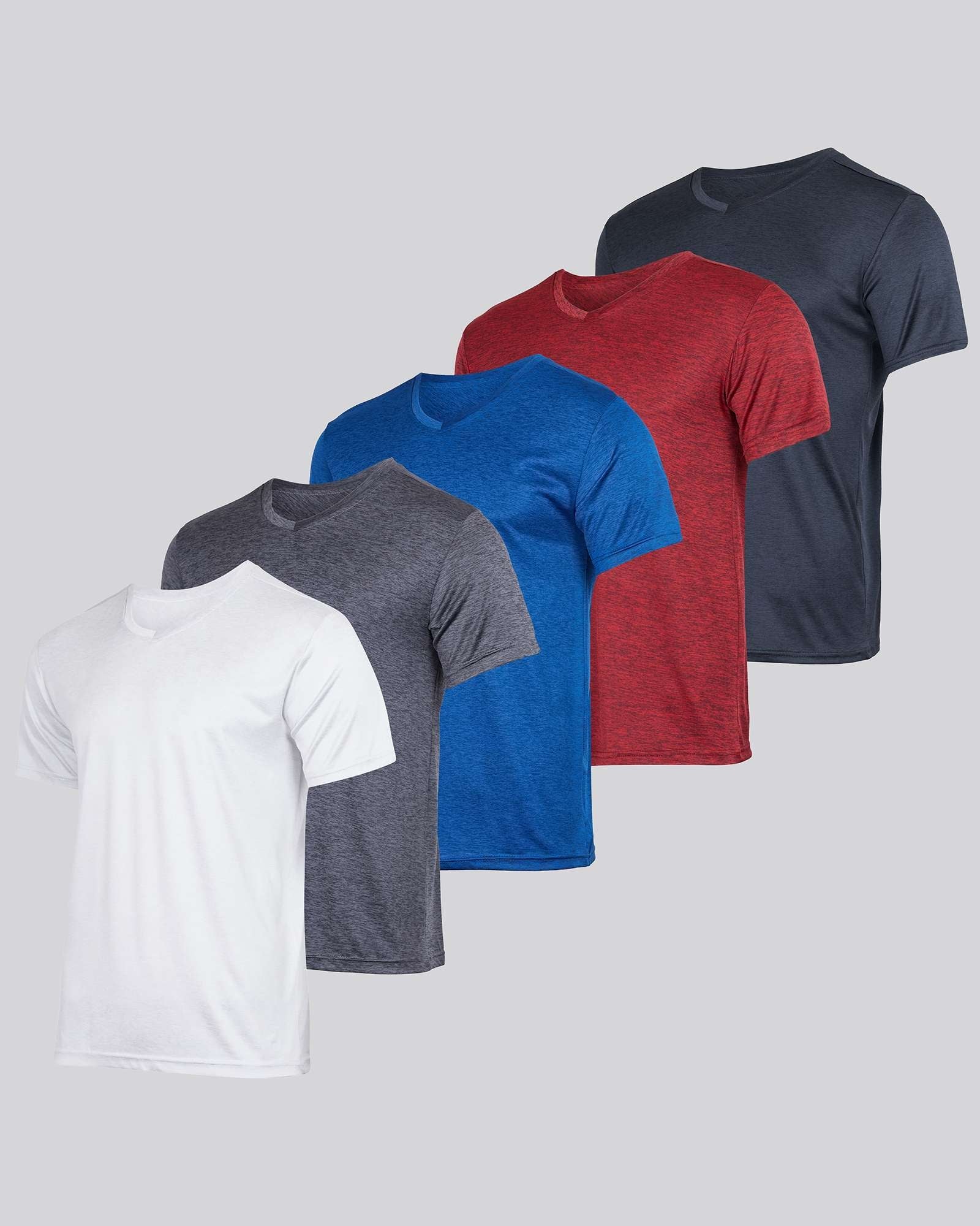 5 Pack: Men’s V-Neck Dry-Fit T-Shirt