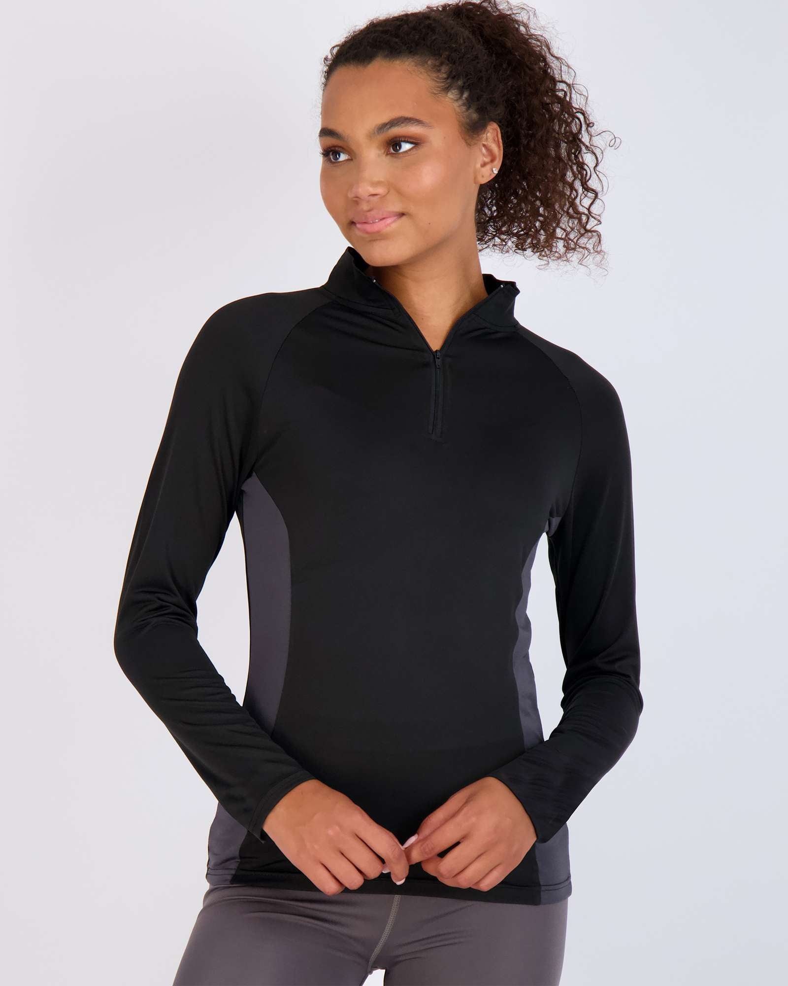 3 Pack: Womens Dry-Fit Active Long Sleeve Quarter Zip