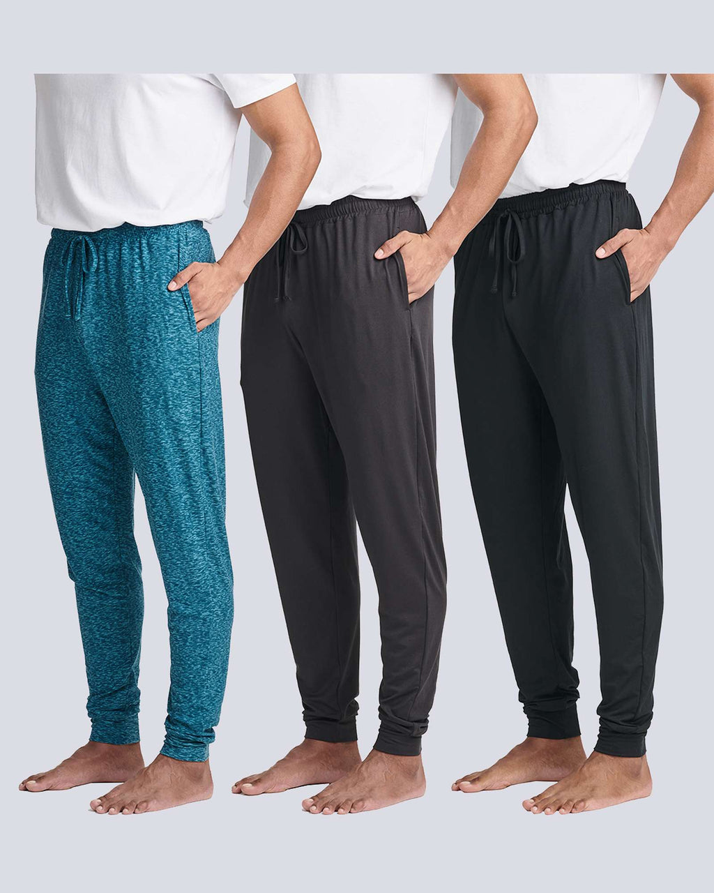 3 Pack: Men's Soft Lounge Sleep Joggers