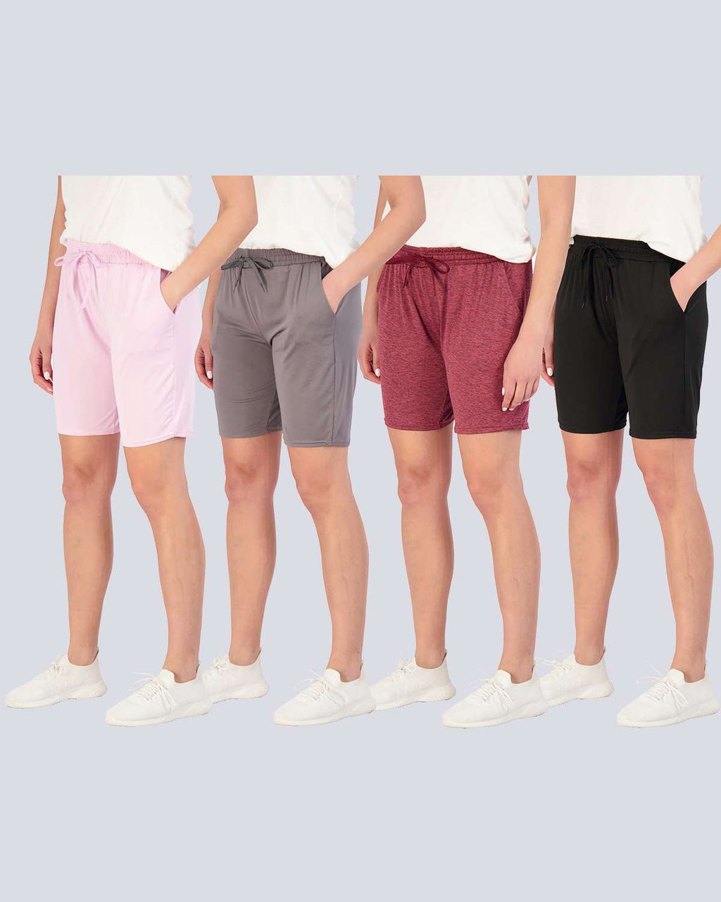 4 Pack: Womens Dry-Fit 7" Bermuda Shorts