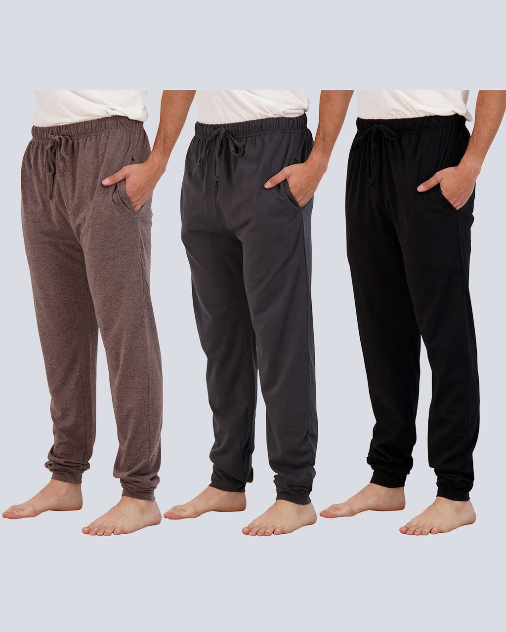 3 Pack: Mens Cotton Sleep Lounge Joggers