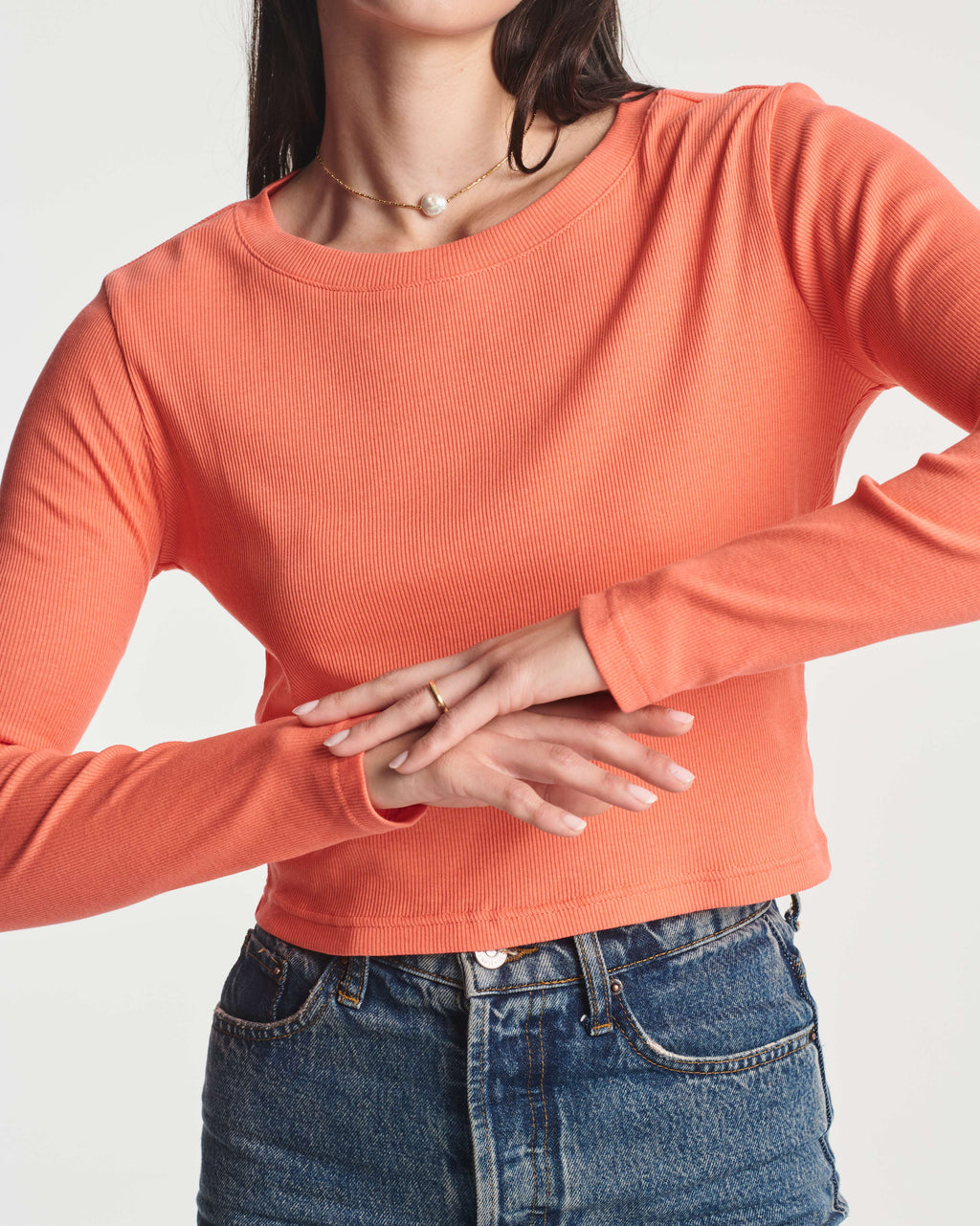 4 Pack: Women's Long Sleeve Ribbed Knit Crop Top (Available in Plus Size)