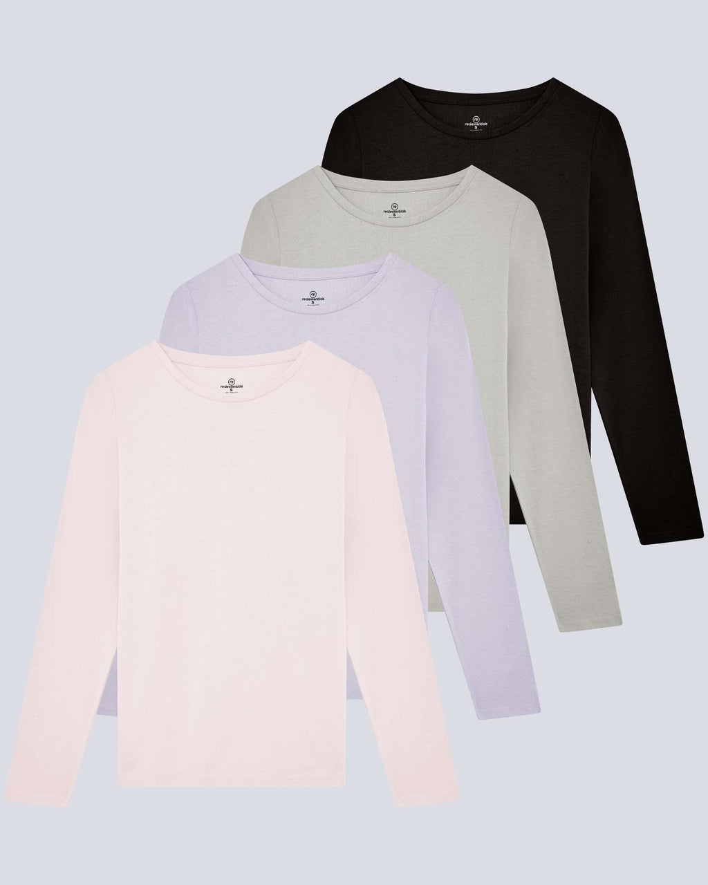 4 Pack: Women's Cotton Classic-Fit Long-Sleeve Crewneck T-Shirt (Available in Plus Size)