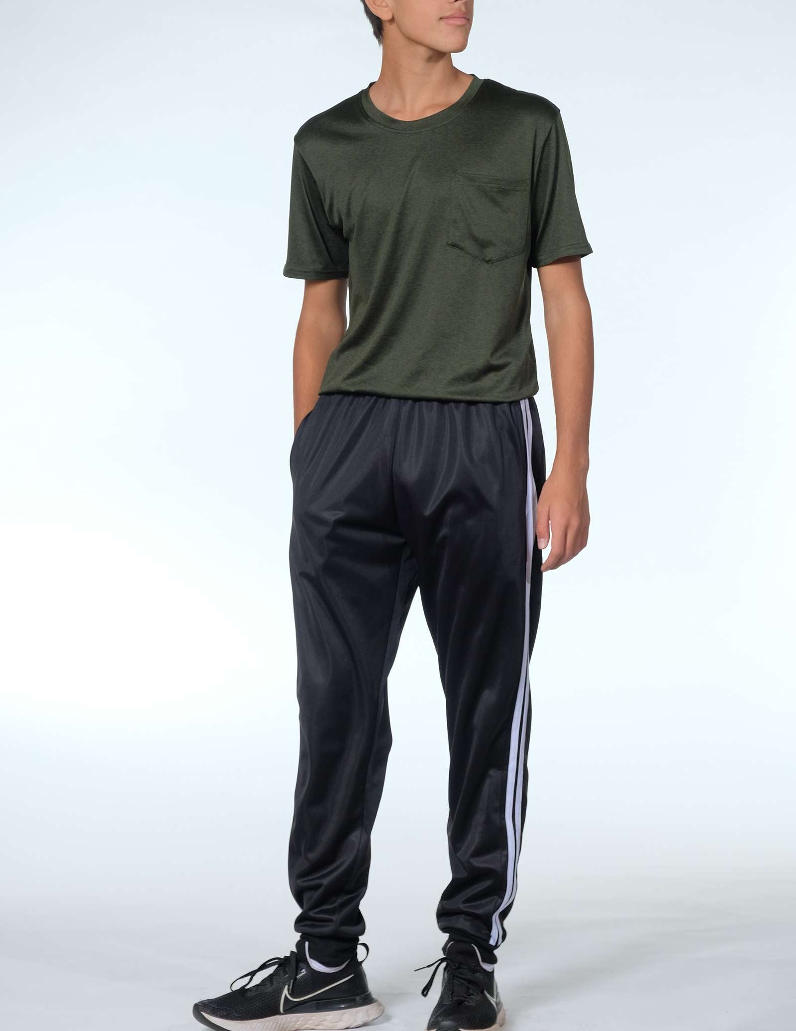 5 Pack: Boys & Girls  Youth Dry-Fit Moisture Wicking Active Athletic Performance Short-Sleeve Pocket T-Shirt