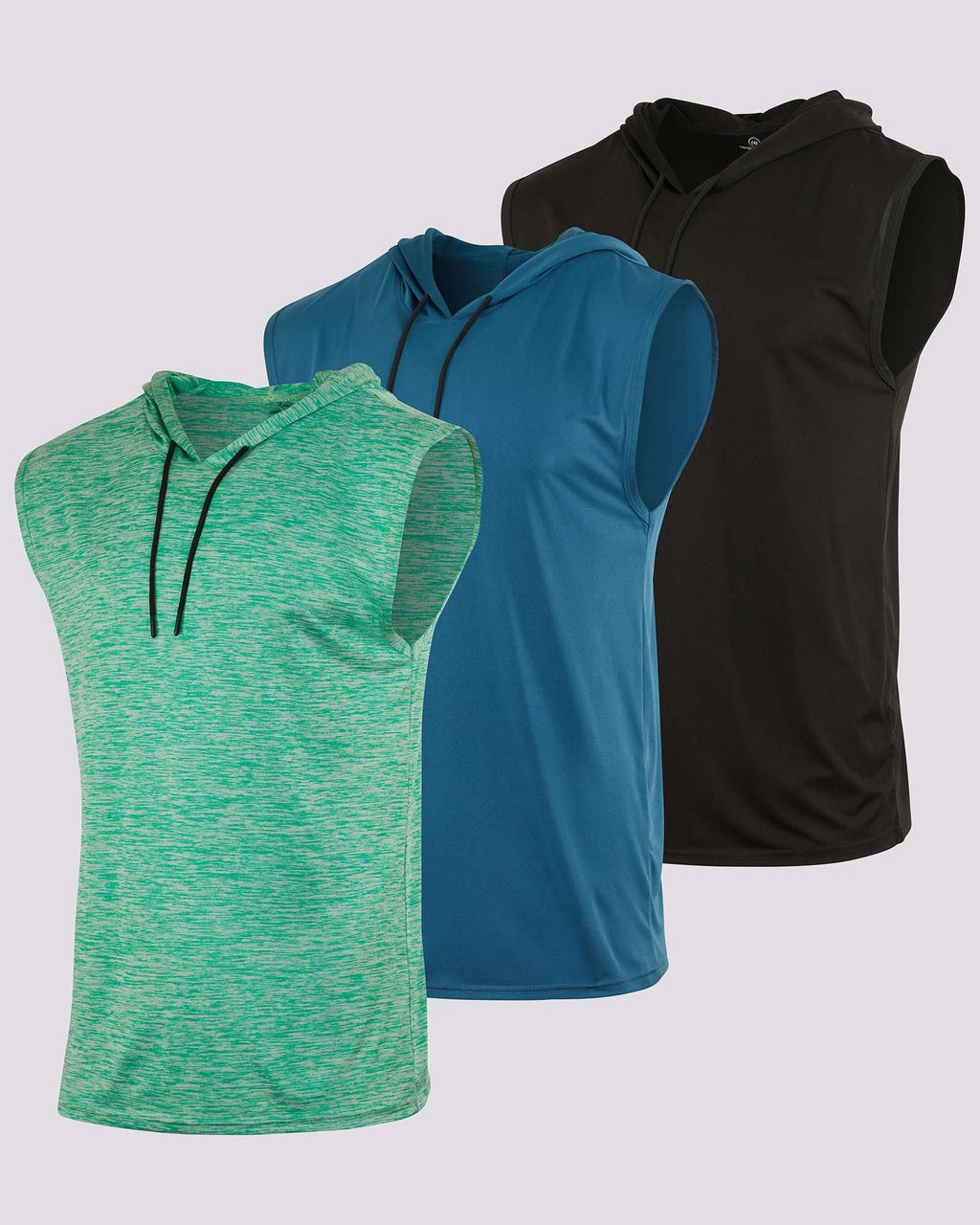 3 Pack: Men’s Dry-Fit Active Tank Top Hoodie