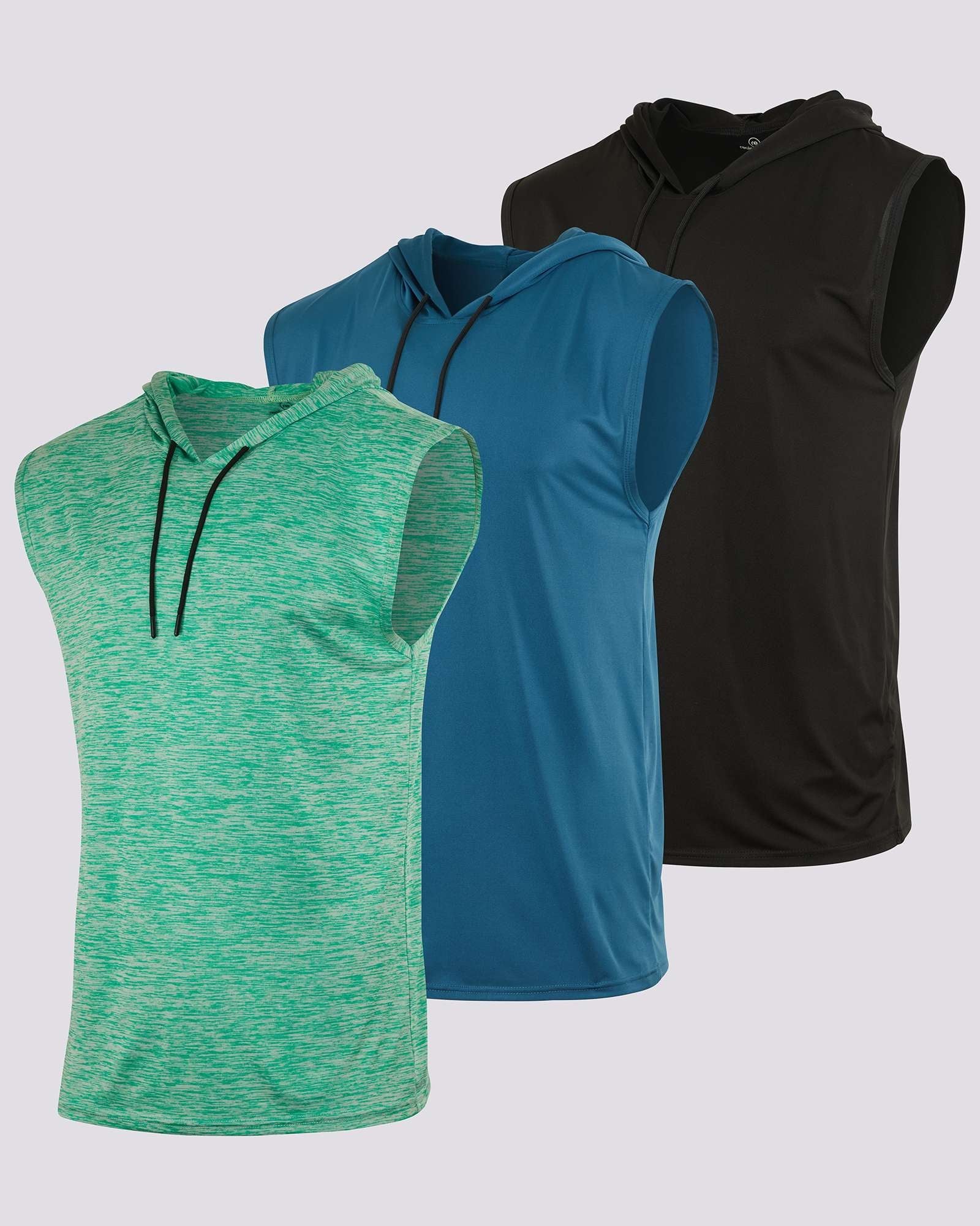 3 Pack: Men’s Dry-Fit Active Tank Top Hoodie