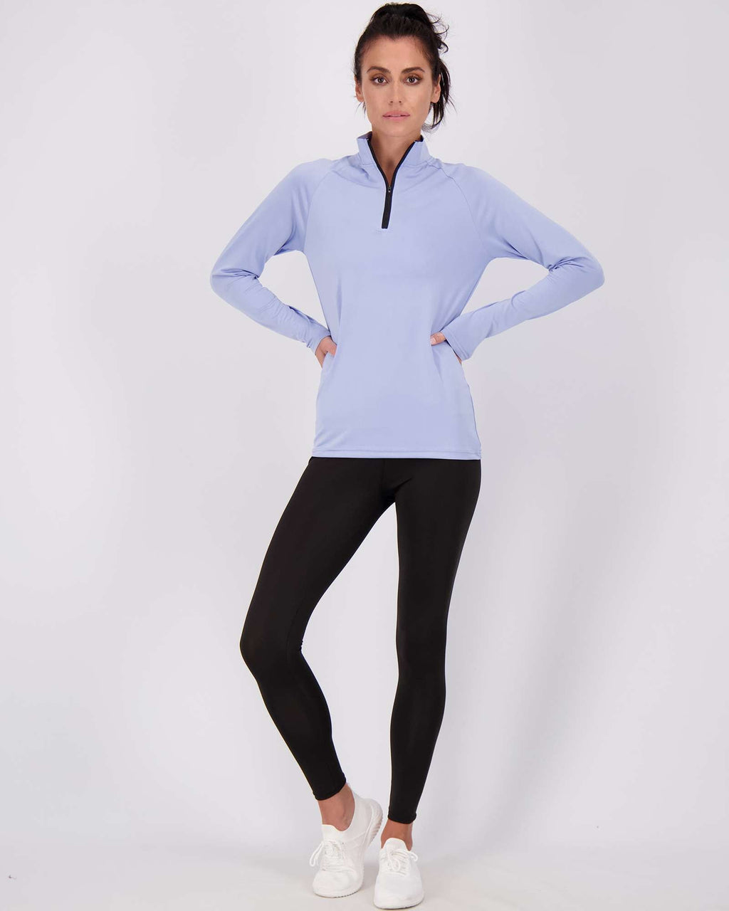 3 Pack: Womens Dry-Fit Active Long Sleeve Quarter Zip