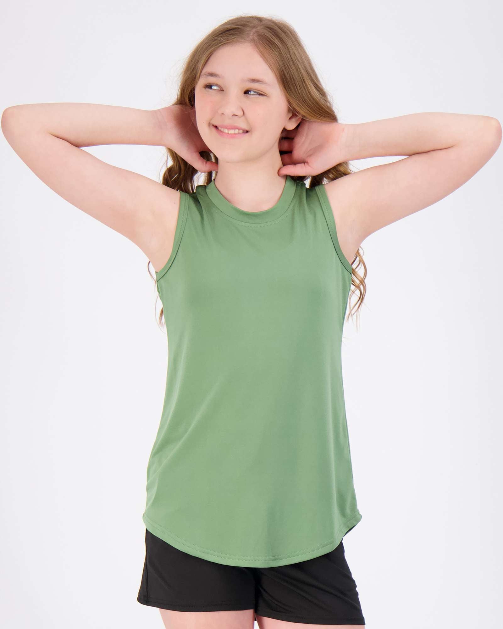4 Pack: Girls Active Dry Fit Performance Tank Top