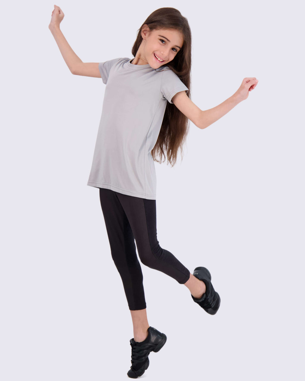 4 Pack: Girls Short Sleeve Dry-Fit Crew Neck Active T-Shirt