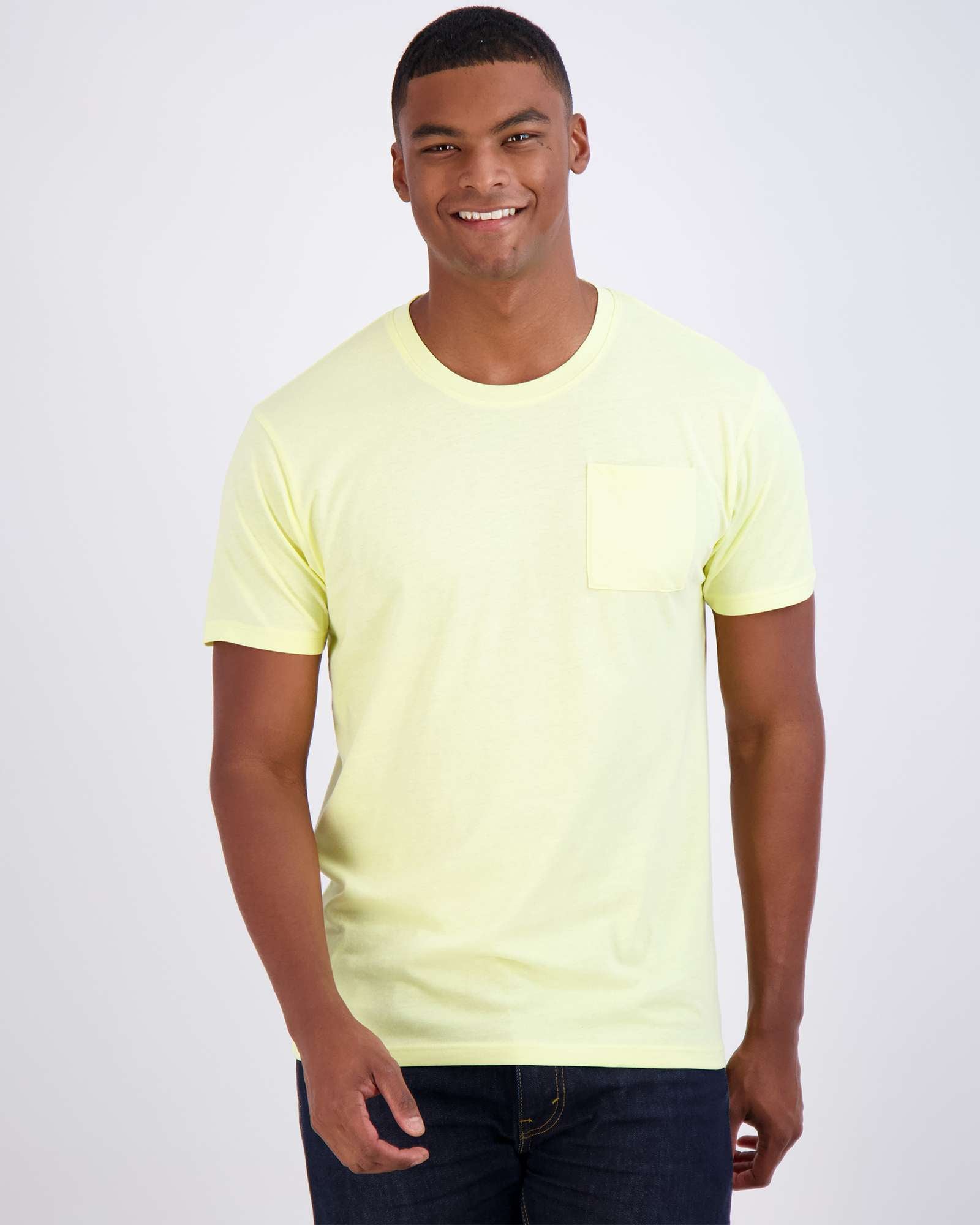 4 Pack: Mens Cotton Short Sleeve Crew Neck Pocket T-Shirt