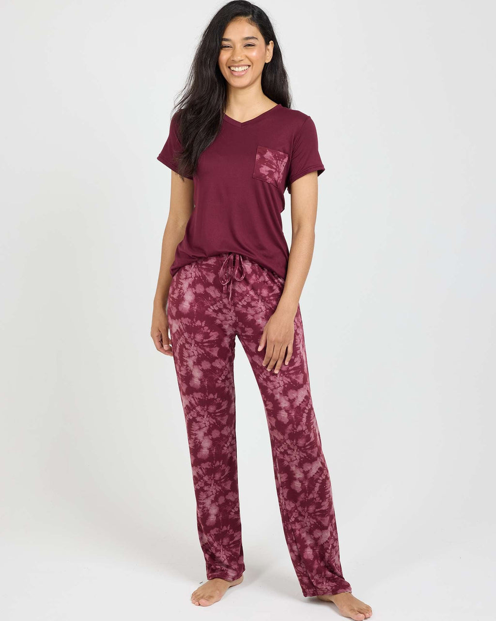 2 Pack: Women’s Pajama Set Super-Soft Short Sleeve V-Neck Top With Pants (Available in Plus Size)