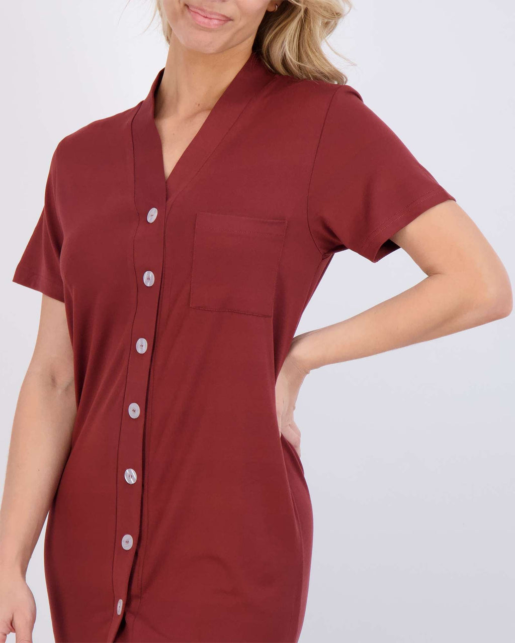 3 Pack: Women's Short Sleeve Button-Down Nightshirt