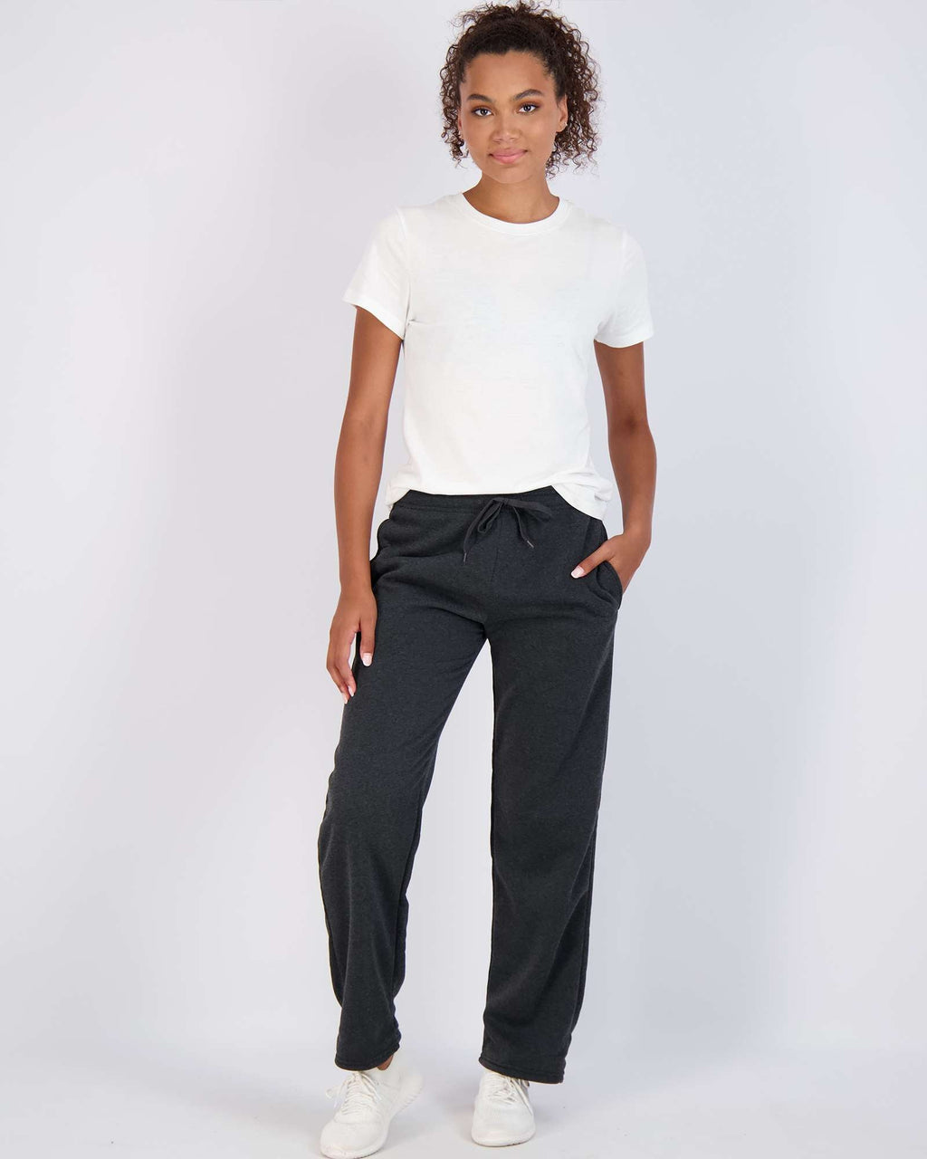 3 Pack: Womens Fleece Open Bottom Sweatpants