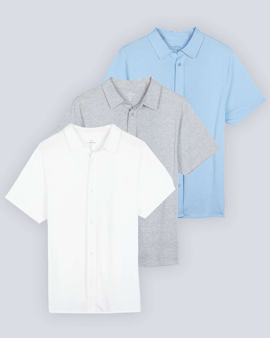 3 Pack: Men's Regular Fit Short Sleeve Button Down Shirt (Available in Big & Tall)