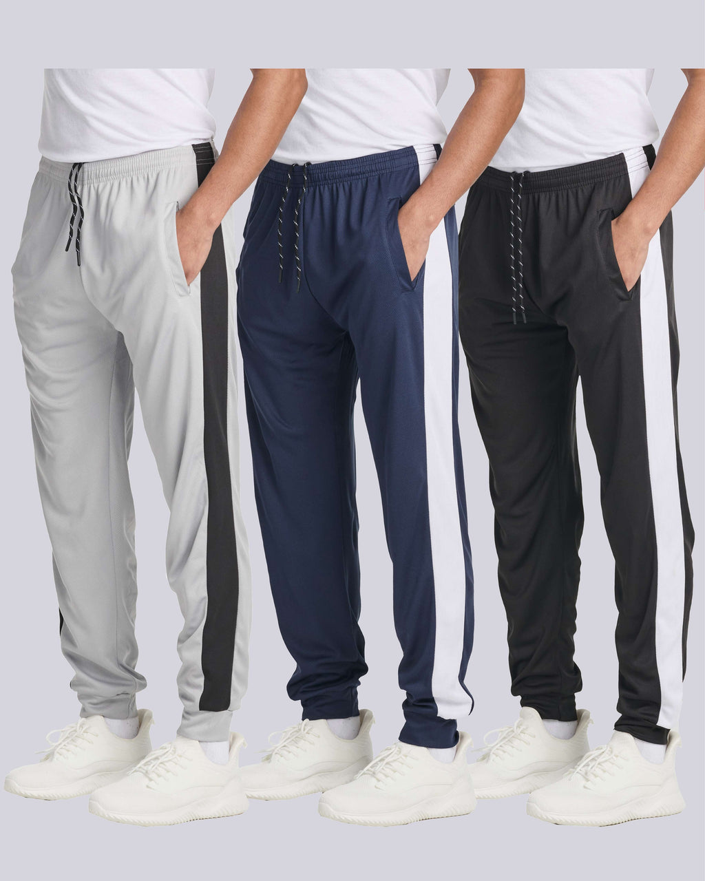 3 Pack: Mens Mesh Active Jogger Sweatpants