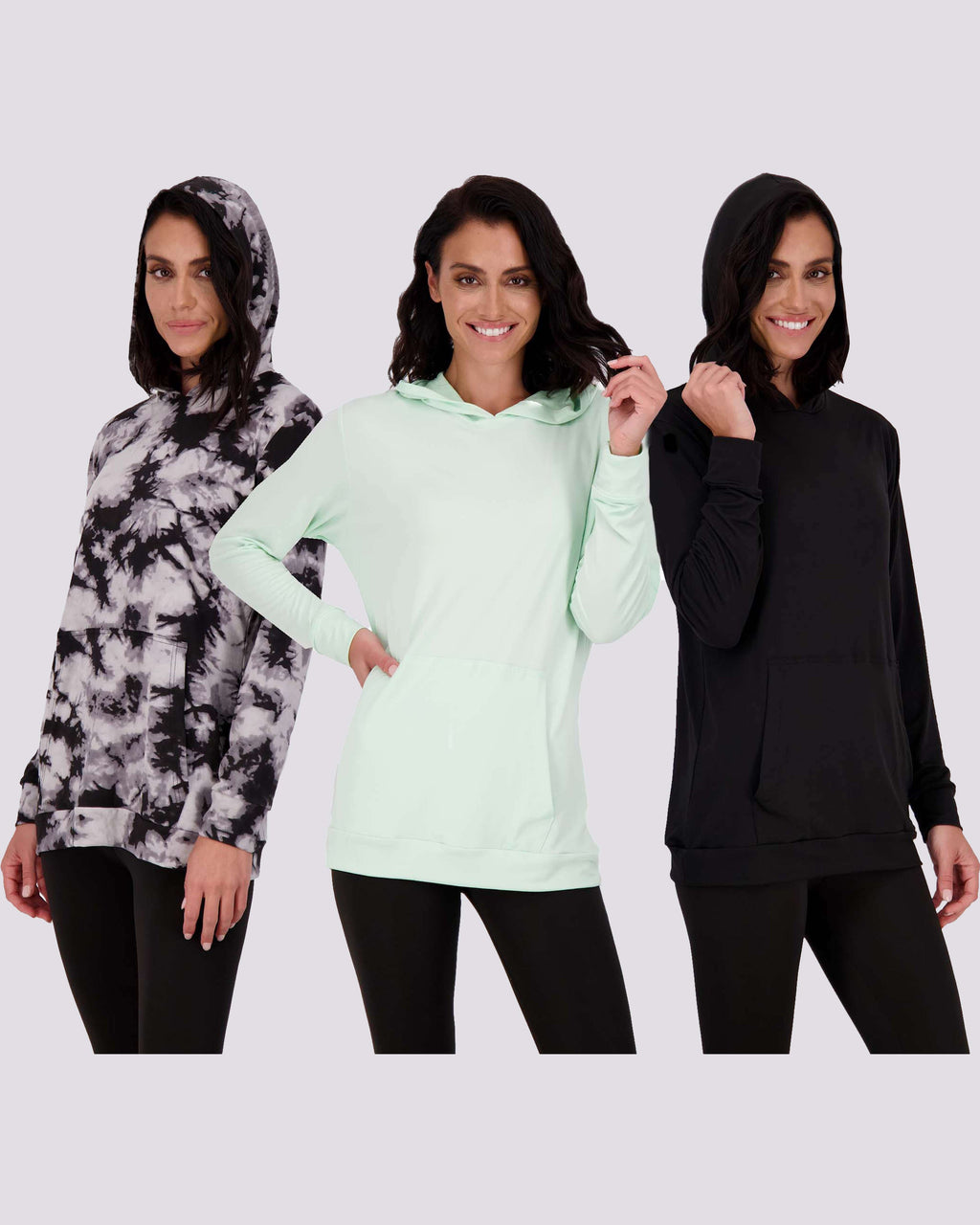 3 Pack: Womens Super-Soft Lounge Hoodie Pullover Sweatshirt