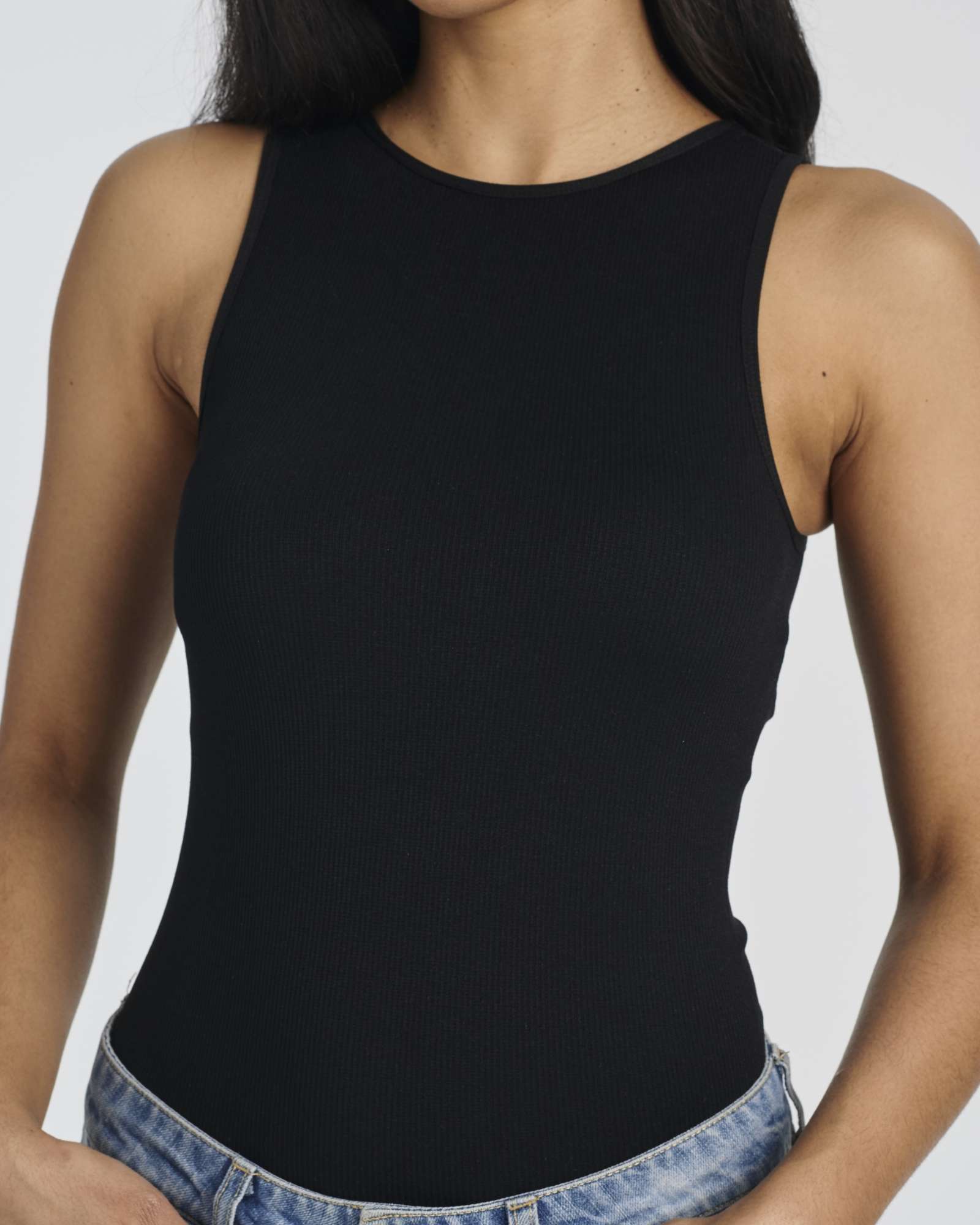 3 Pack: Women's Ribbed Sleeveless Bodysuit Tank Tops