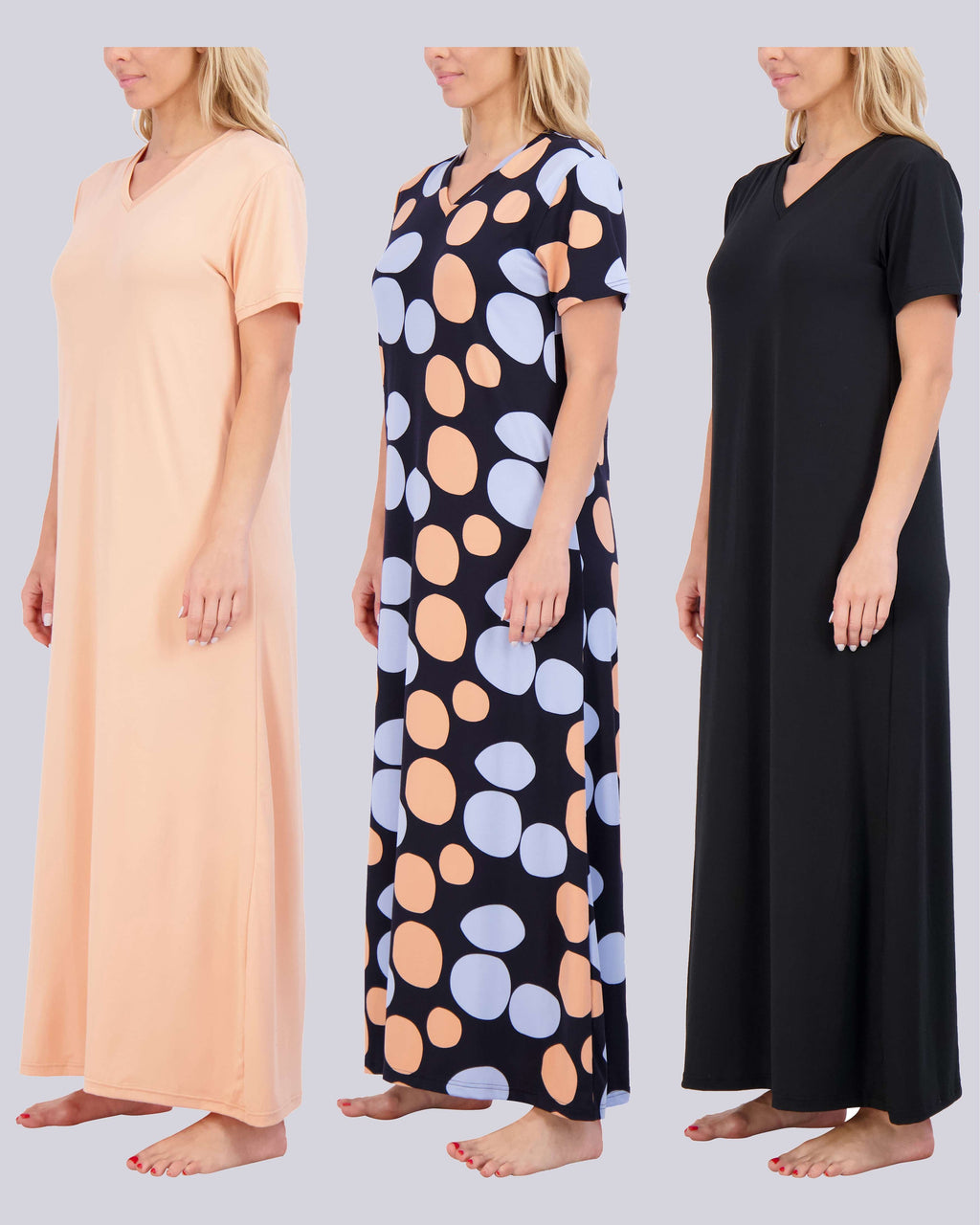 3 Pack: Women's Soft Maxi Nightshirt (Available in Plus Size)