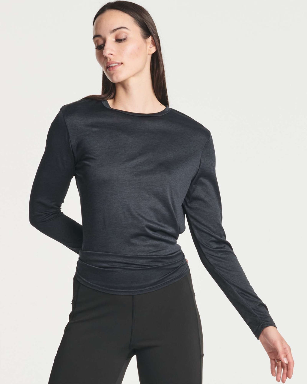 4 Pack: Women's Long-Sleeve Tie Back T-Shirt (Available in Plus Size)