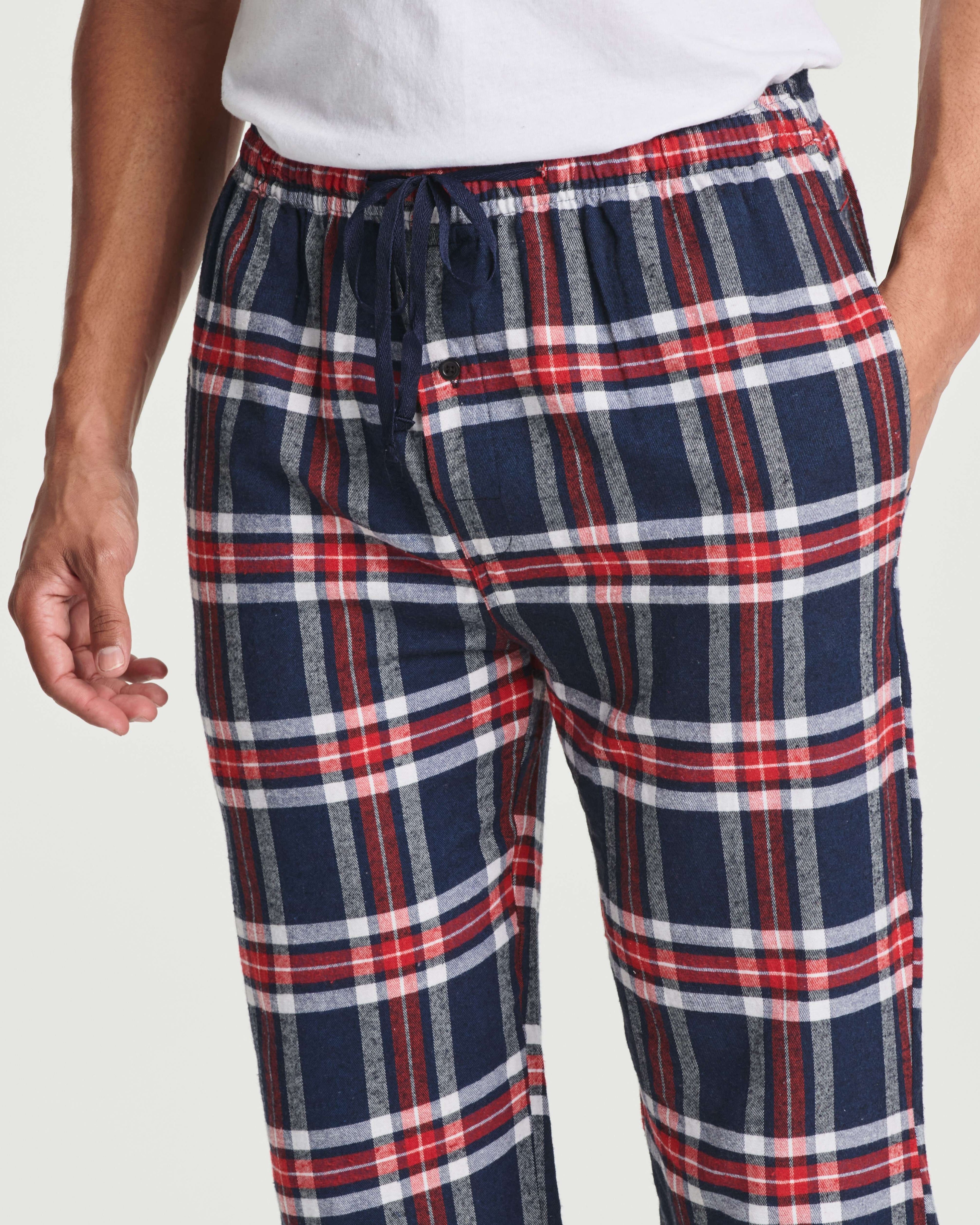 3 Pack: Mens Flannel Plaid Pajama Pants