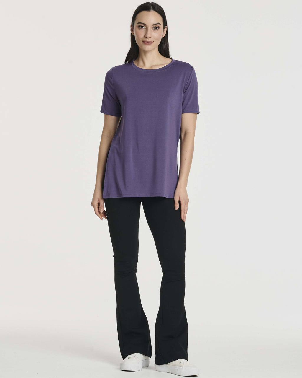 5 Pack: Women's Short Sleeve Crew Relaxed Yoga Top (Available in Plus Size)