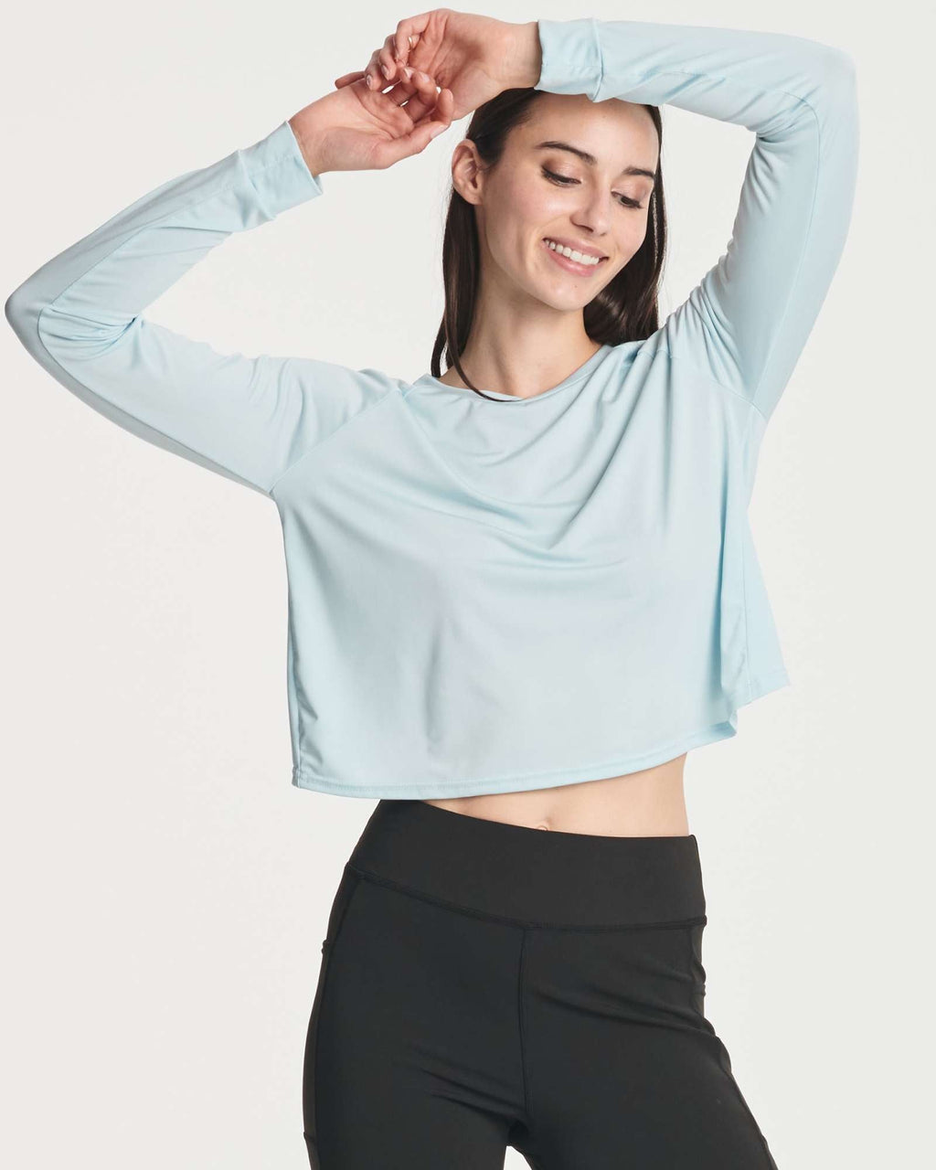 4 Pack: Women's Long Sleeve Petal Back Crop Top (Available in Plus Size)