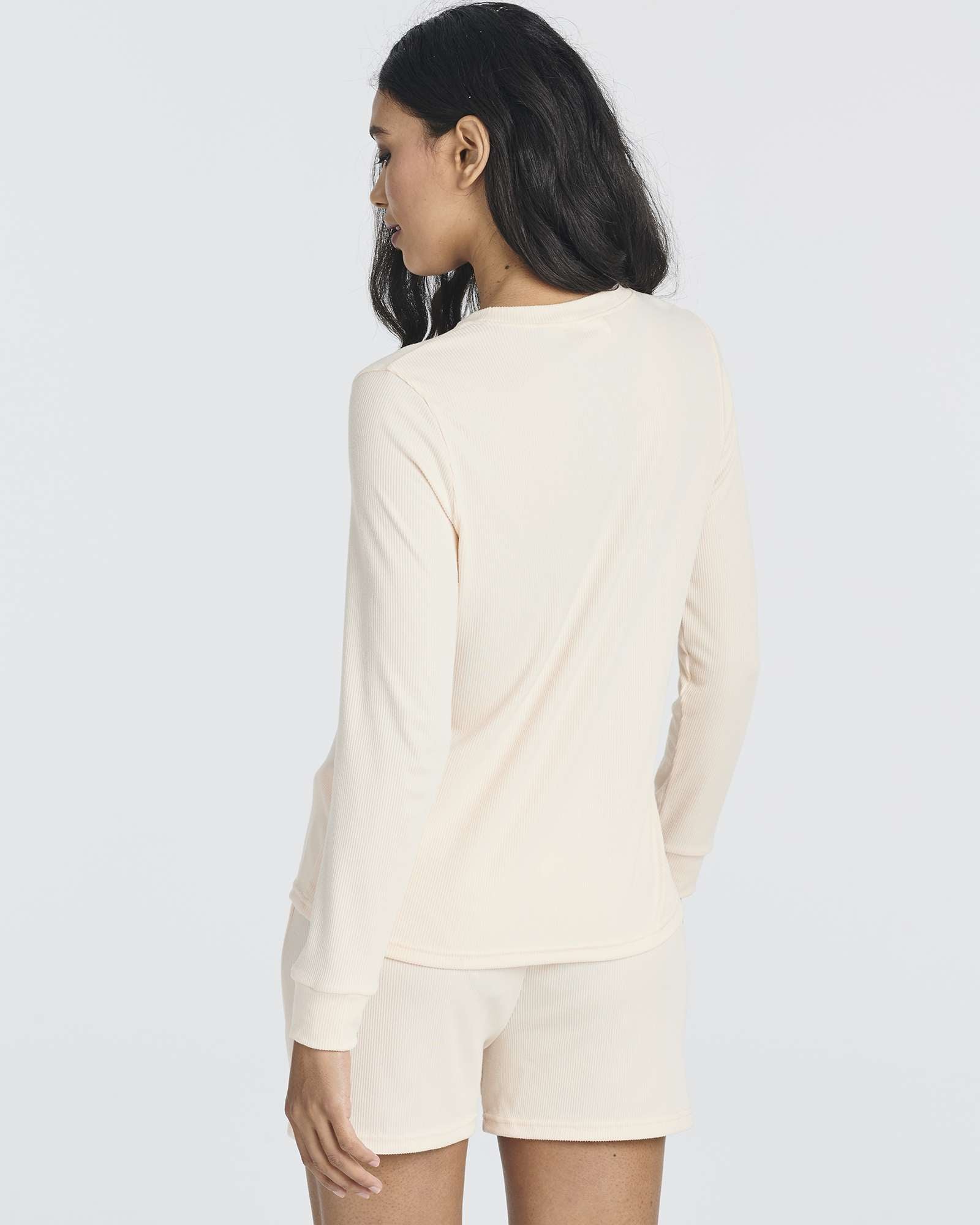 2 Pack: Women's Ribbed Knit Long Sleeve Top and Shorts Pajama Set (Available in Plus Size)