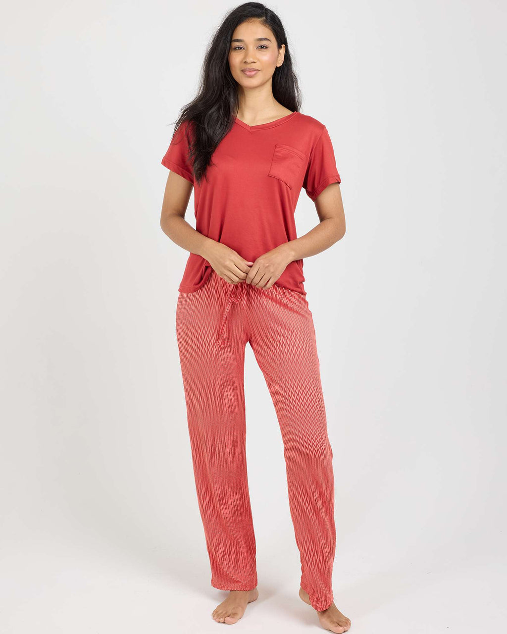 2 Pack: Women’s Pajama Set Super-Soft Short Sleeve V-Neck Top With Pants (Available in Plus Size)