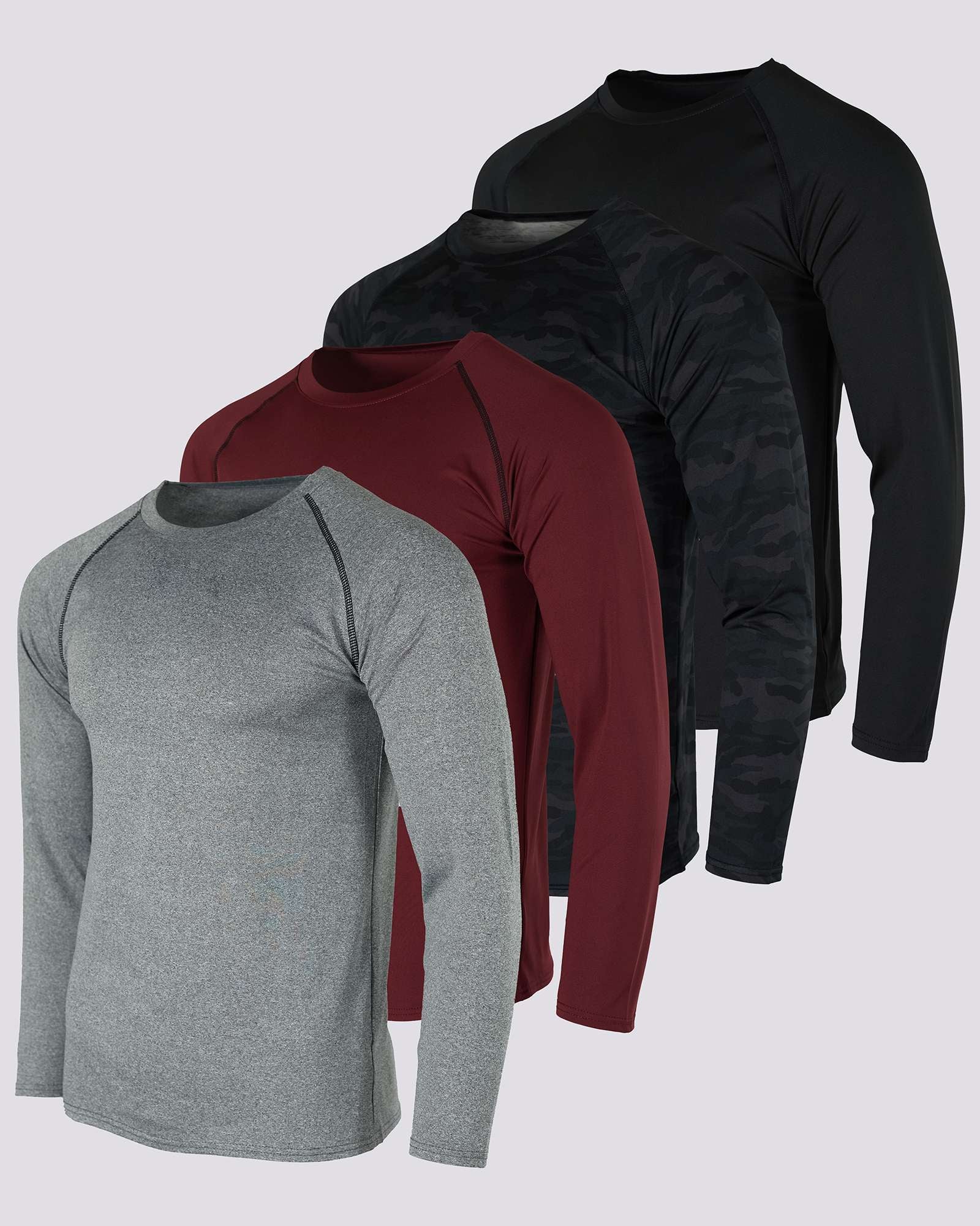4 Pack: Mens Compression Long Sleeve Shirt