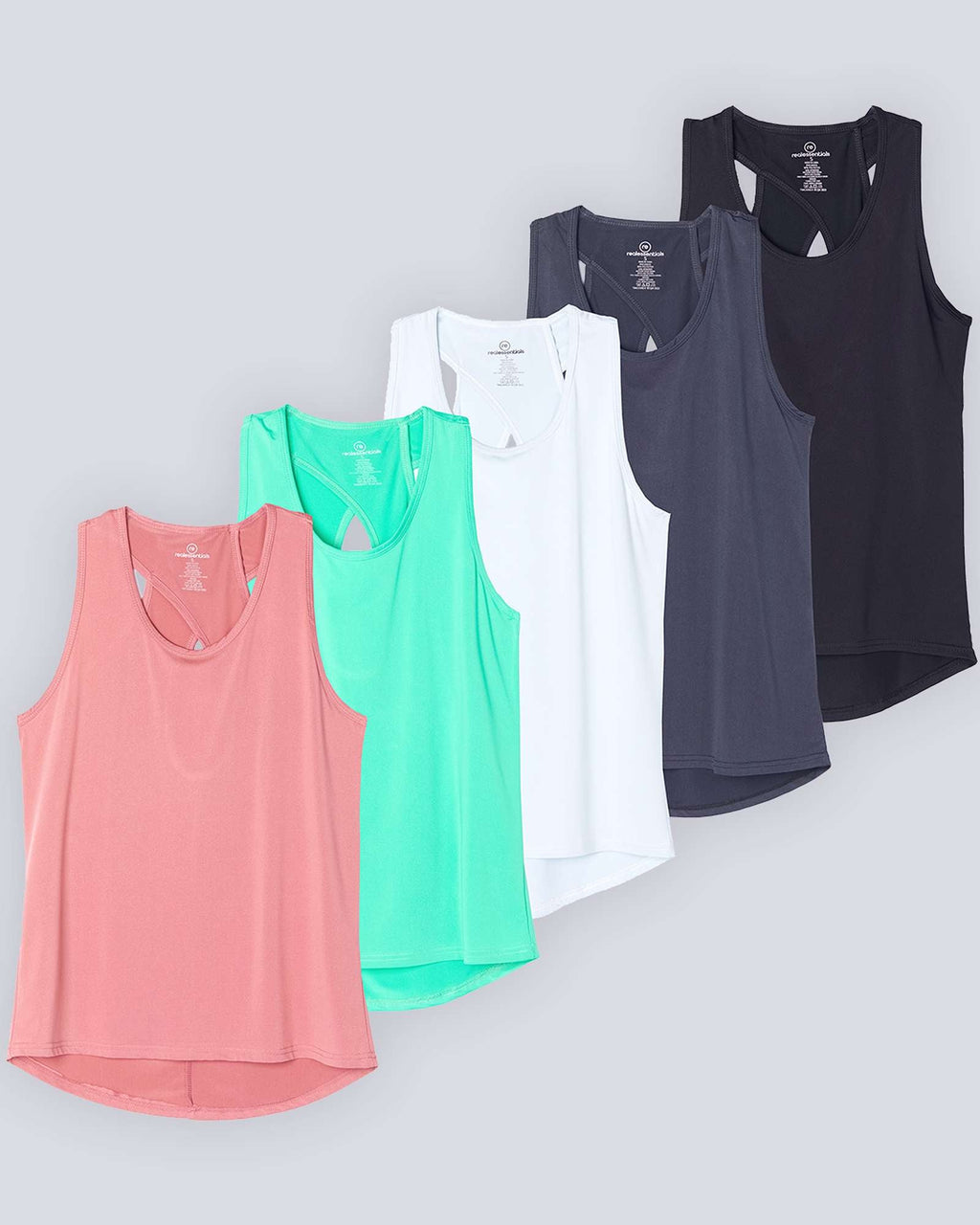 5 Pack: Women's Crossback Workout Tank Top